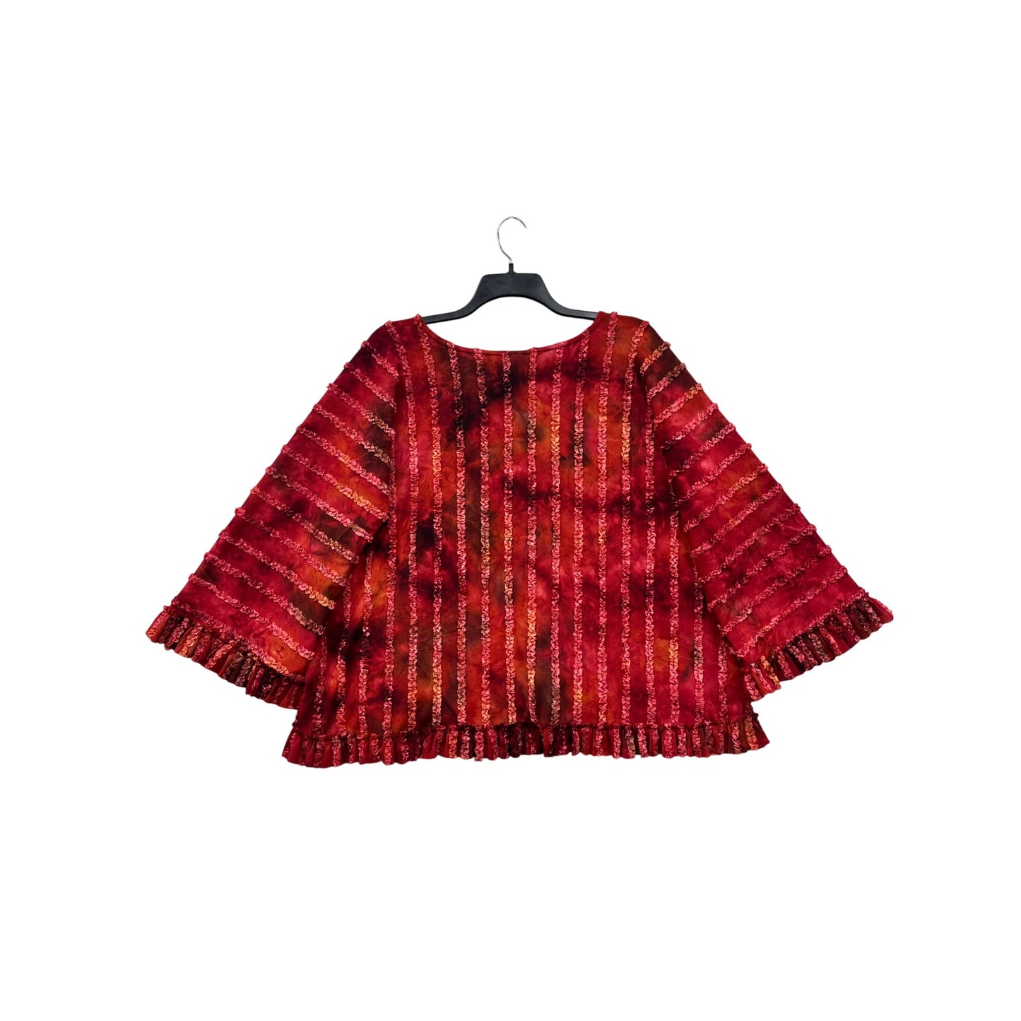 Red & Orange Ruffled Long Sleeve Top Size 3 #8307