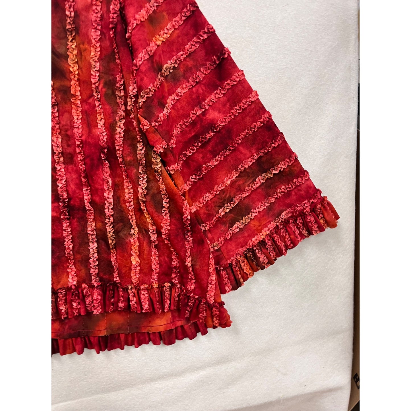 Red & Orange Ruffled Long Sleeve Top Size 3 #8307