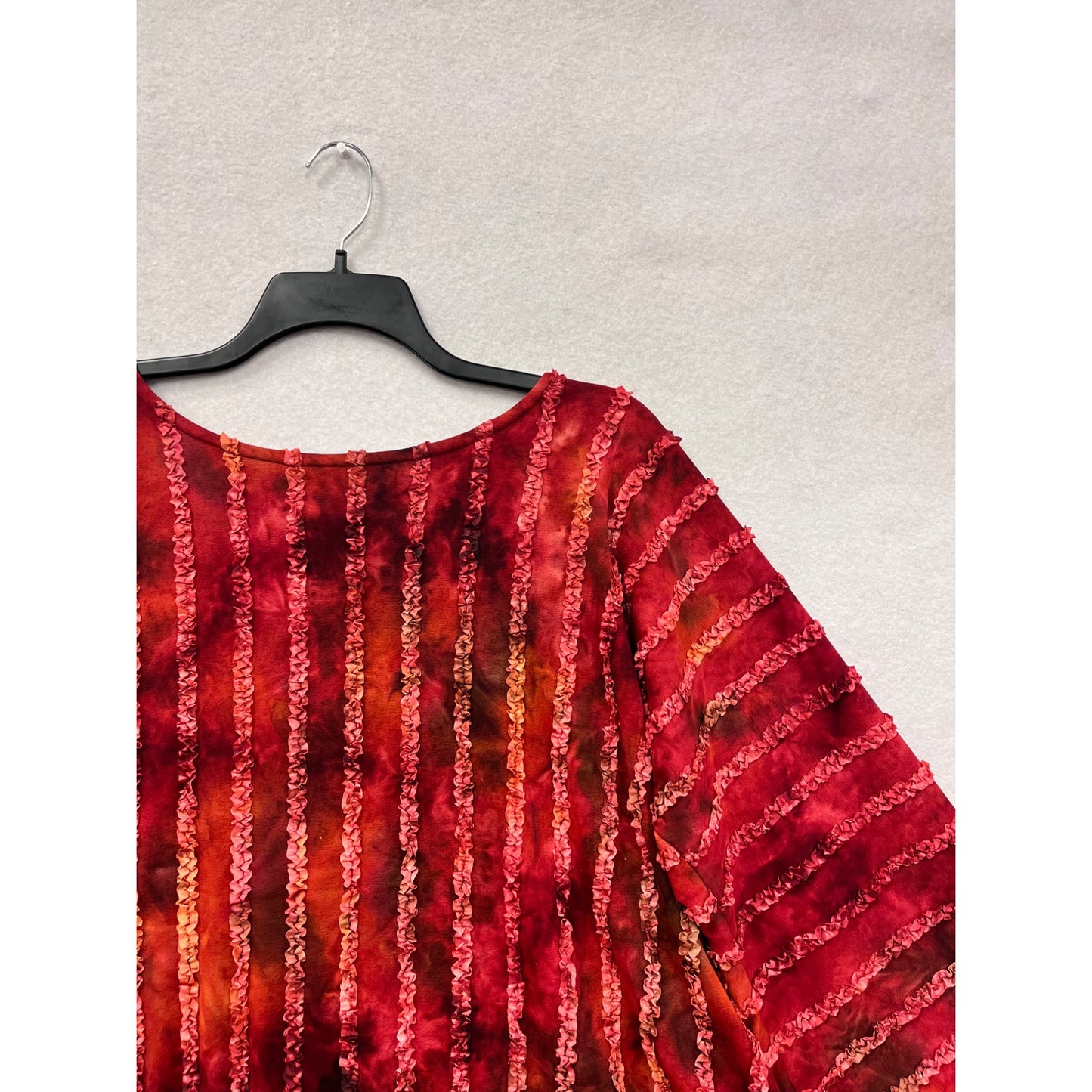 Red & Orange Ruffled Long Sleeve Top Size 3 #8307