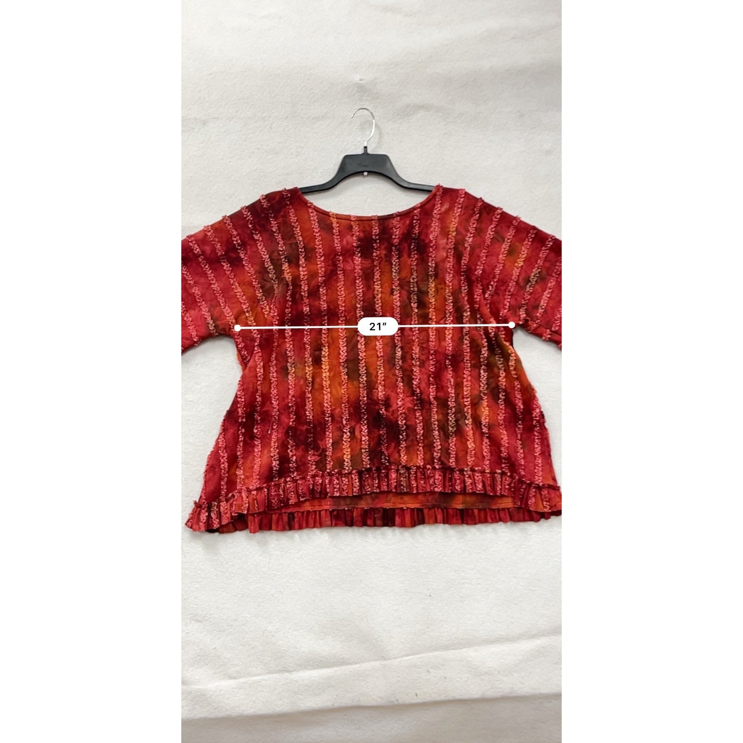Red & Orange Ruffled Long Sleeve Top Size 3 #8307