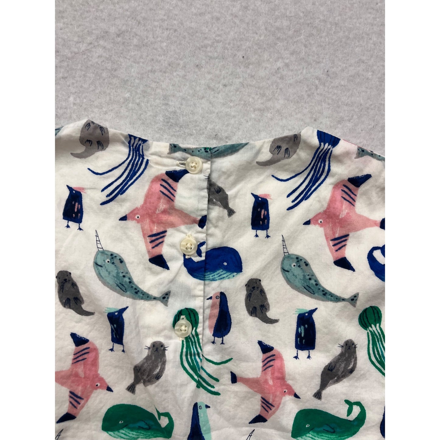 Gymboree Baby Ocean Print Top 12-18M White Short Sleeve #8160