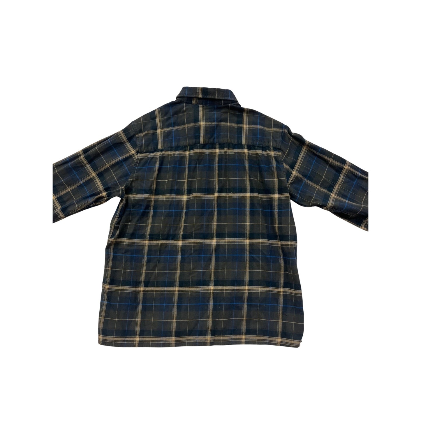 Marmot Mens XL Blue & Beige Plaid Organic Cotton Button-Up Shirt #6610