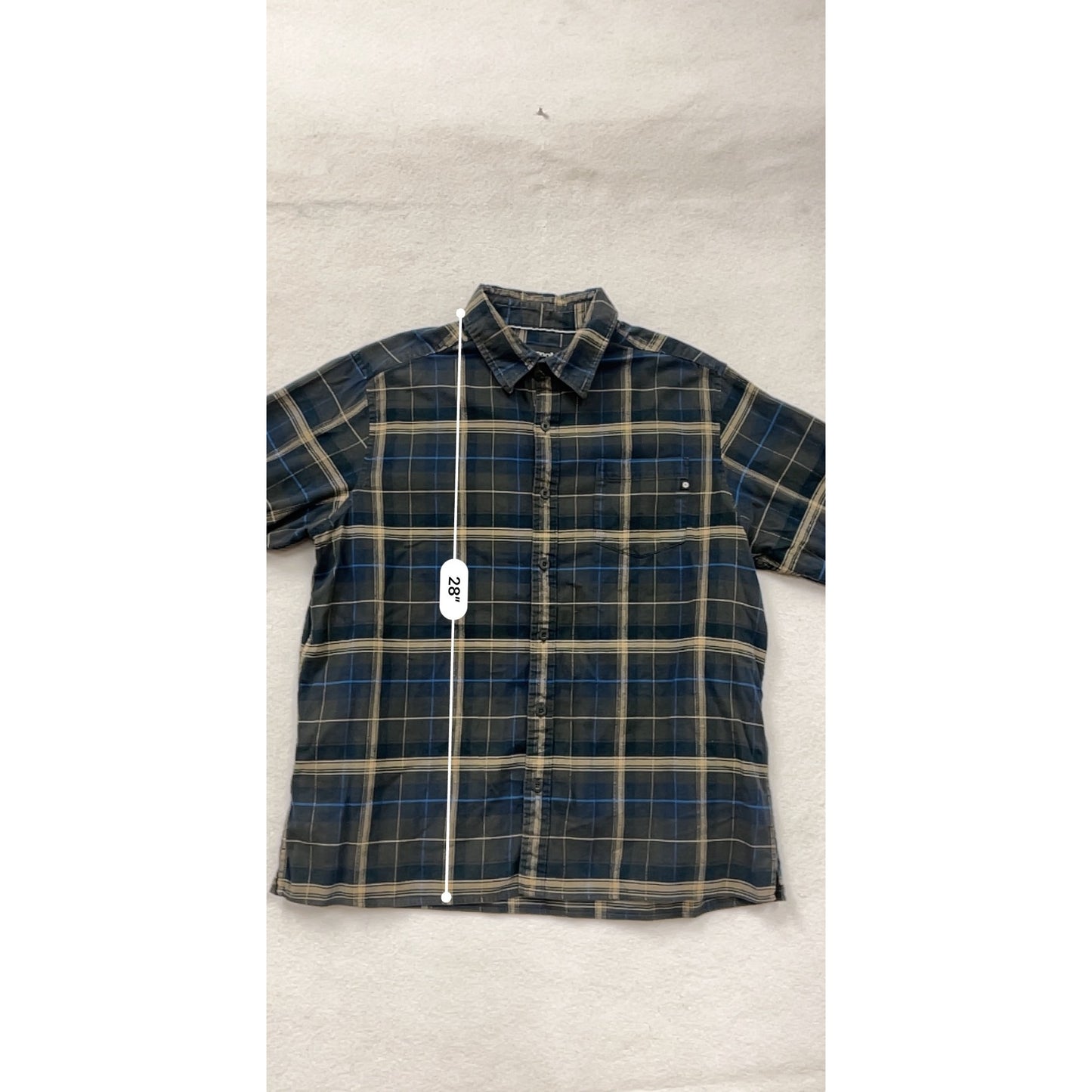 Marmot Mens XL Blue & Beige Plaid Organic Cotton Button-Up Shirt #6610
