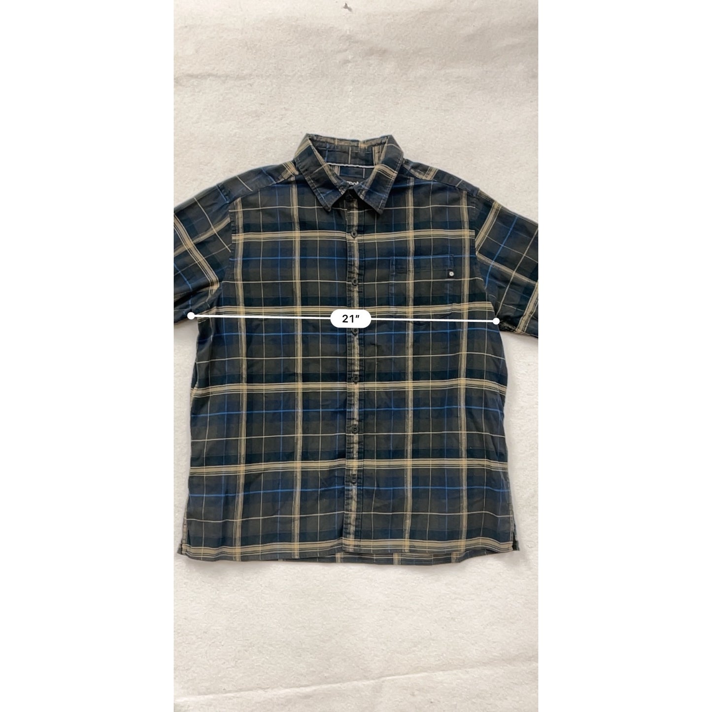 Marmot Mens XL Blue & Beige Plaid Organic Cotton Button-Up Shirt #6610