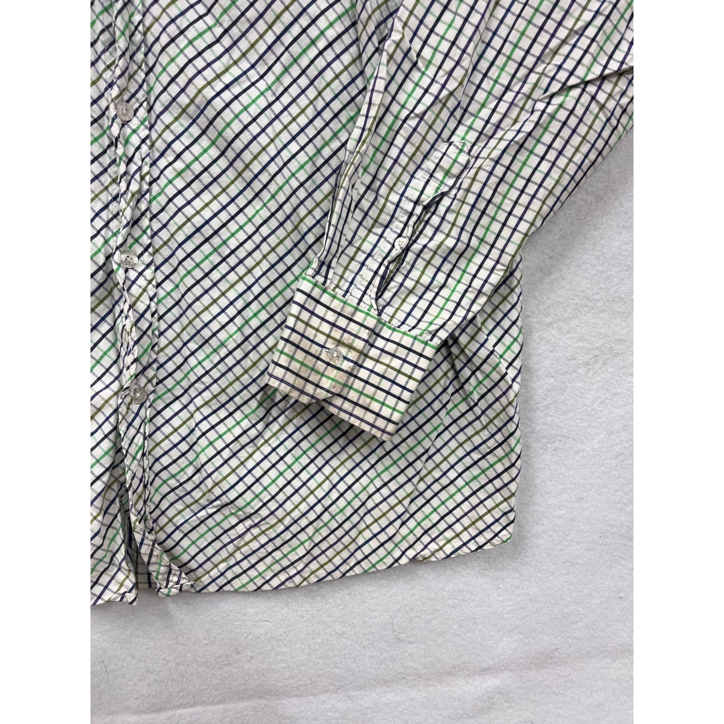 Mens Southpole Plaid Button-Up Shirt 2XL Green & Blue Checkered Long Sleeve #6915