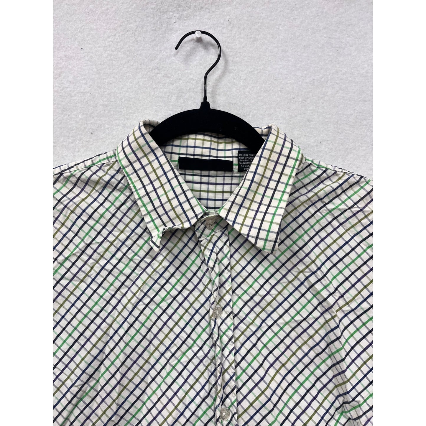 Mens Southpole Plaid Button-Up Shirt 2XL Green & Blue Checkered Long Sleeve #6915