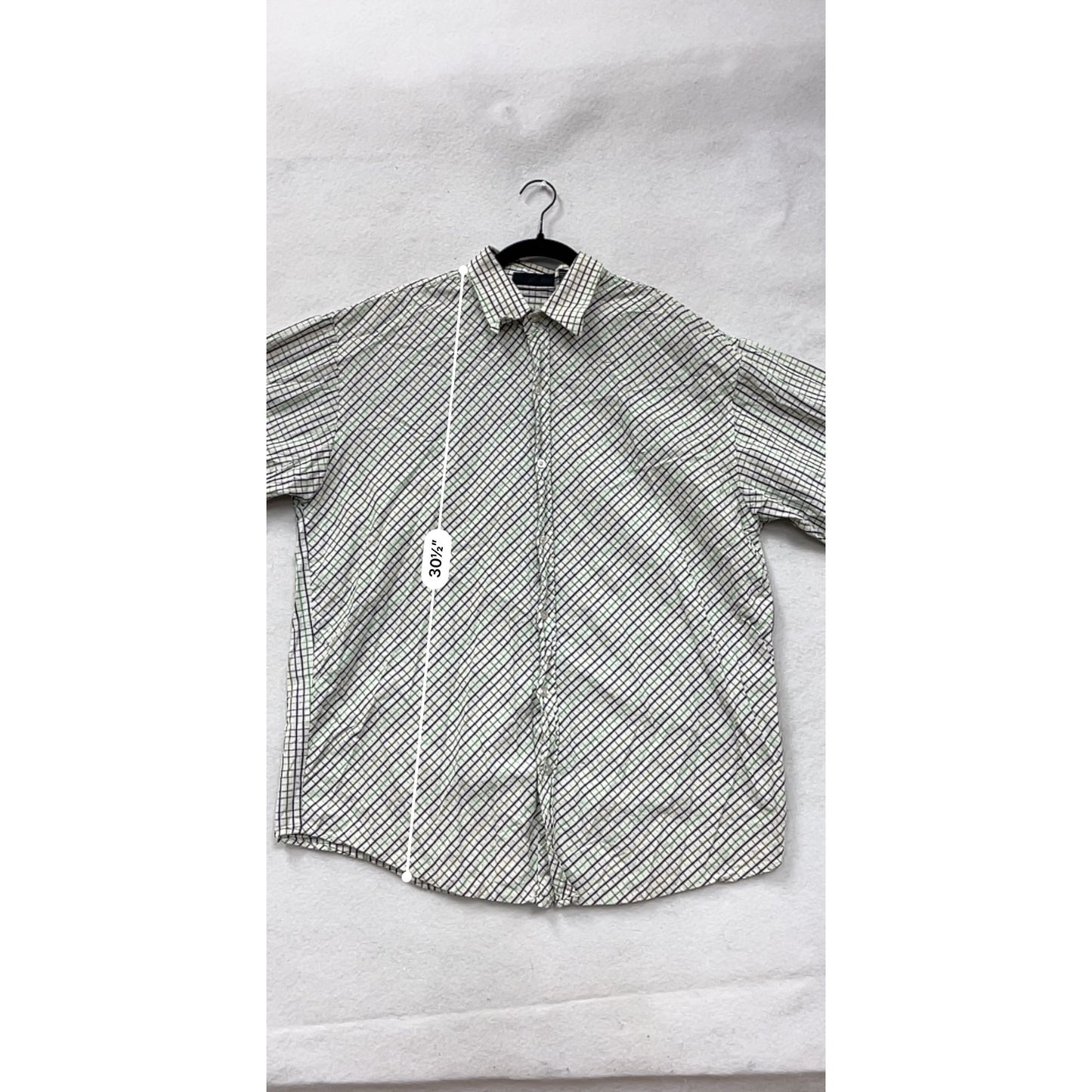 Mens Southpole Plaid Button-Up Shirt 2XL Green & Blue Checkered Long Sleeve #6915
