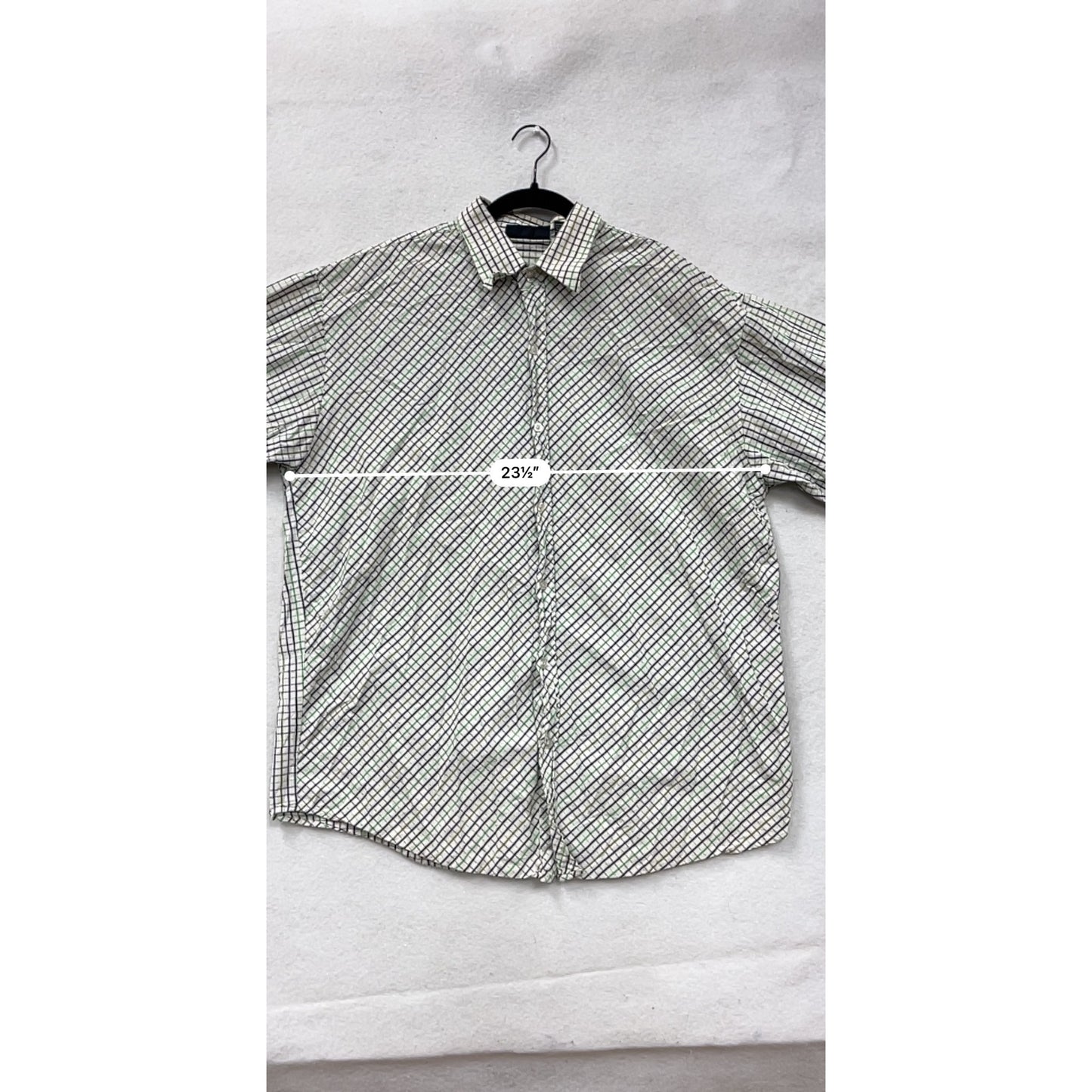Mens Southpole Plaid Button-Up Shirt 2XL Green & Blue Checkered Long Sleeve #6915
