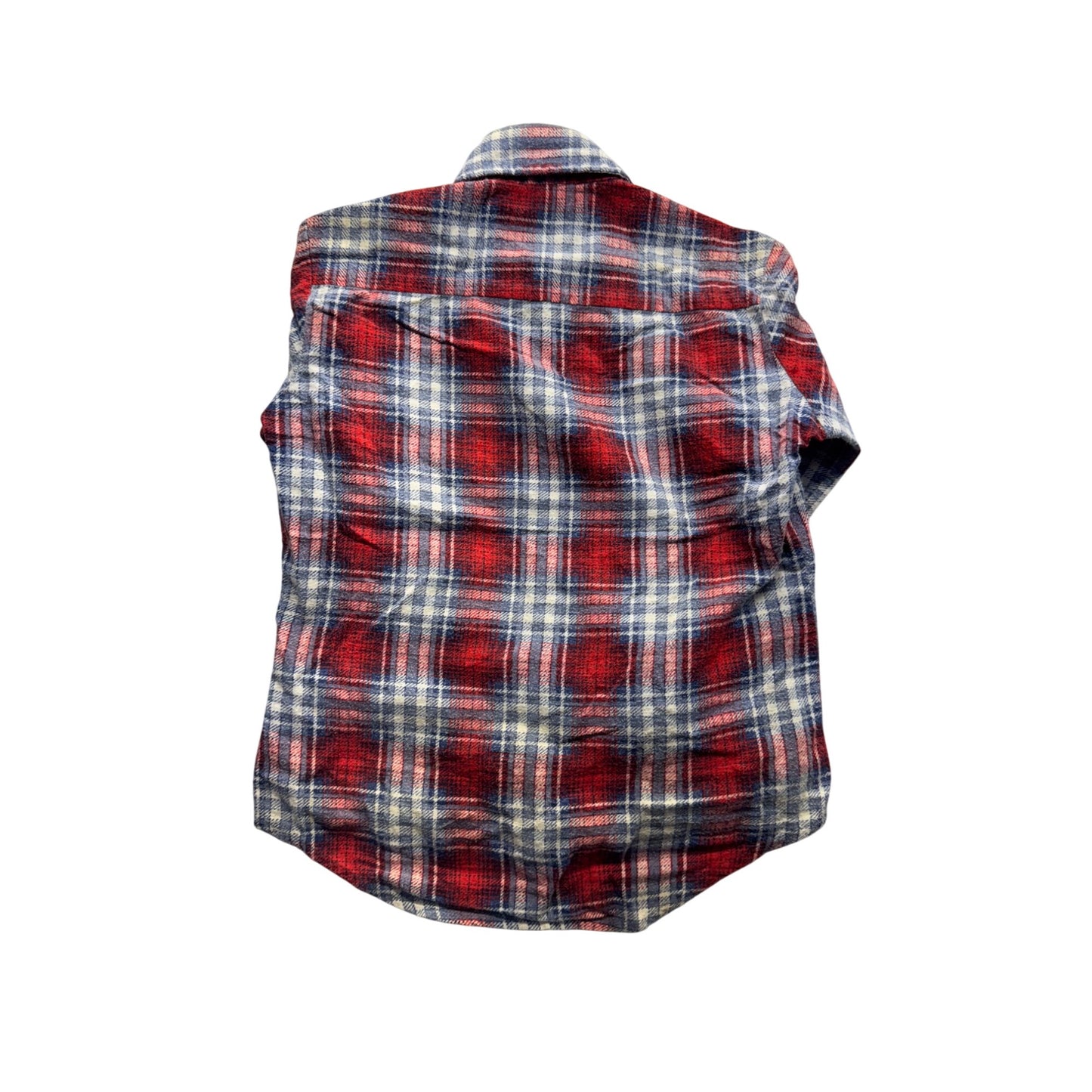 Vintage Value Line Boys Plaid Flannel Shirt Size 8 Red/Blue Cotton #7970