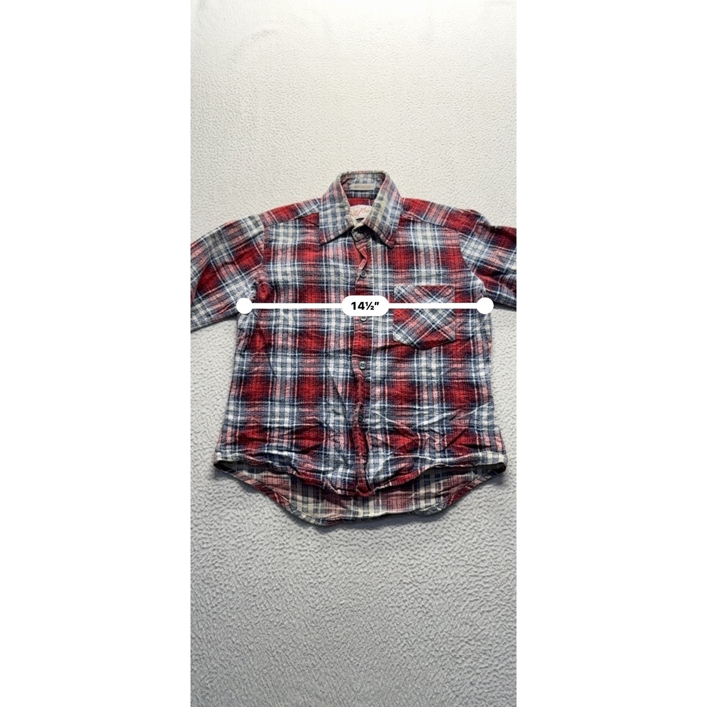 Vintage Value Line Boys Plaid Flannel Shirt Size 8 Red/Blue Cotton #7970