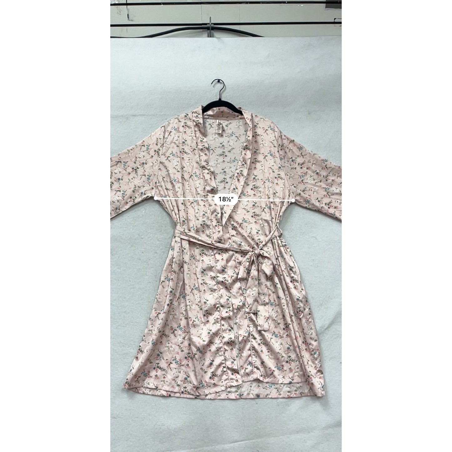 Floral Pink Satin Robe By Max Kimono Wrap Sleepwear #551A