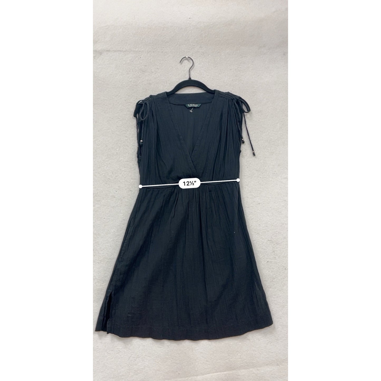Lauren Ralph Lauren Black Sleeveless V-Neck Dress Size M #339A