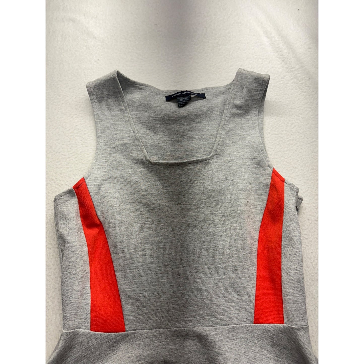 French Connection Gray & Red Fit & Flare Sleeveless Dress #7700