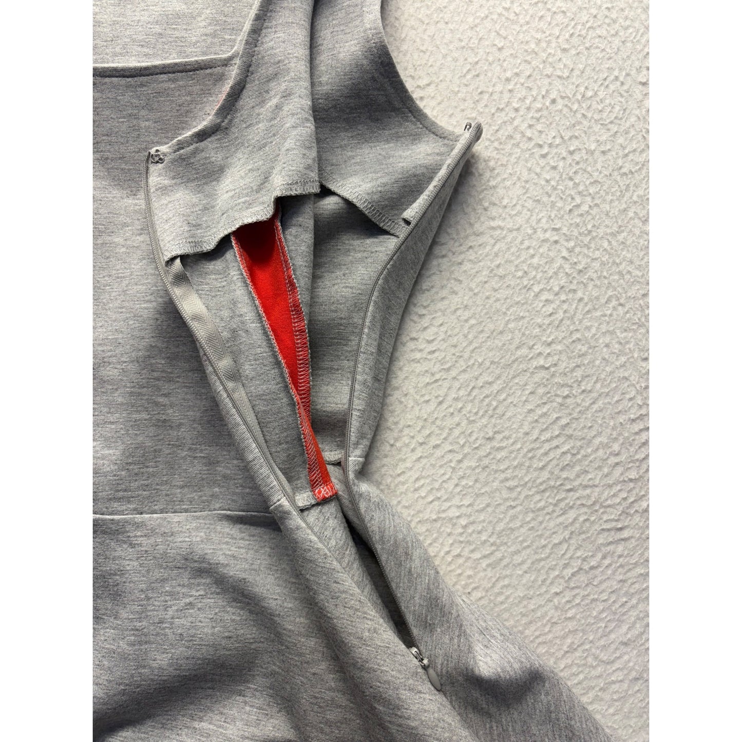 French Connection Gray & Red Fit & Flare Sleeveless Dress #7700
