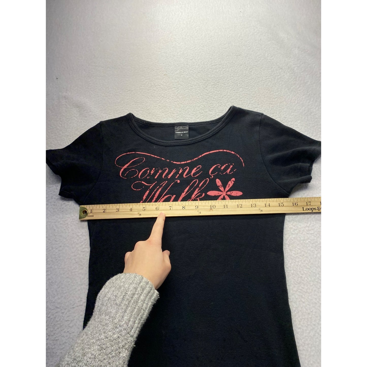 Comme Ca Walk Womens Black Graphic T-Shirt #5746