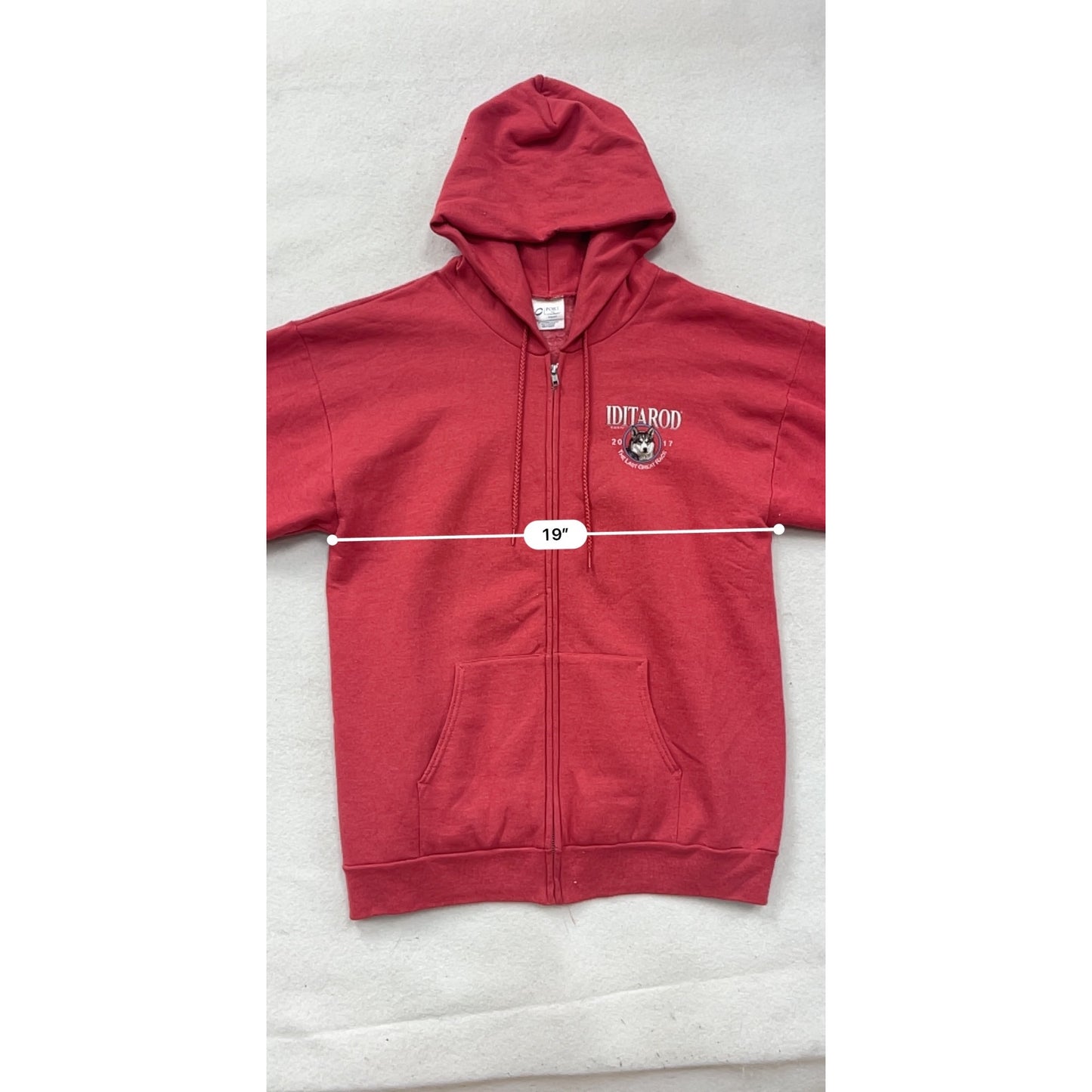 Iditarod 2017 Red Zip-Up Hoodie Medium #8726