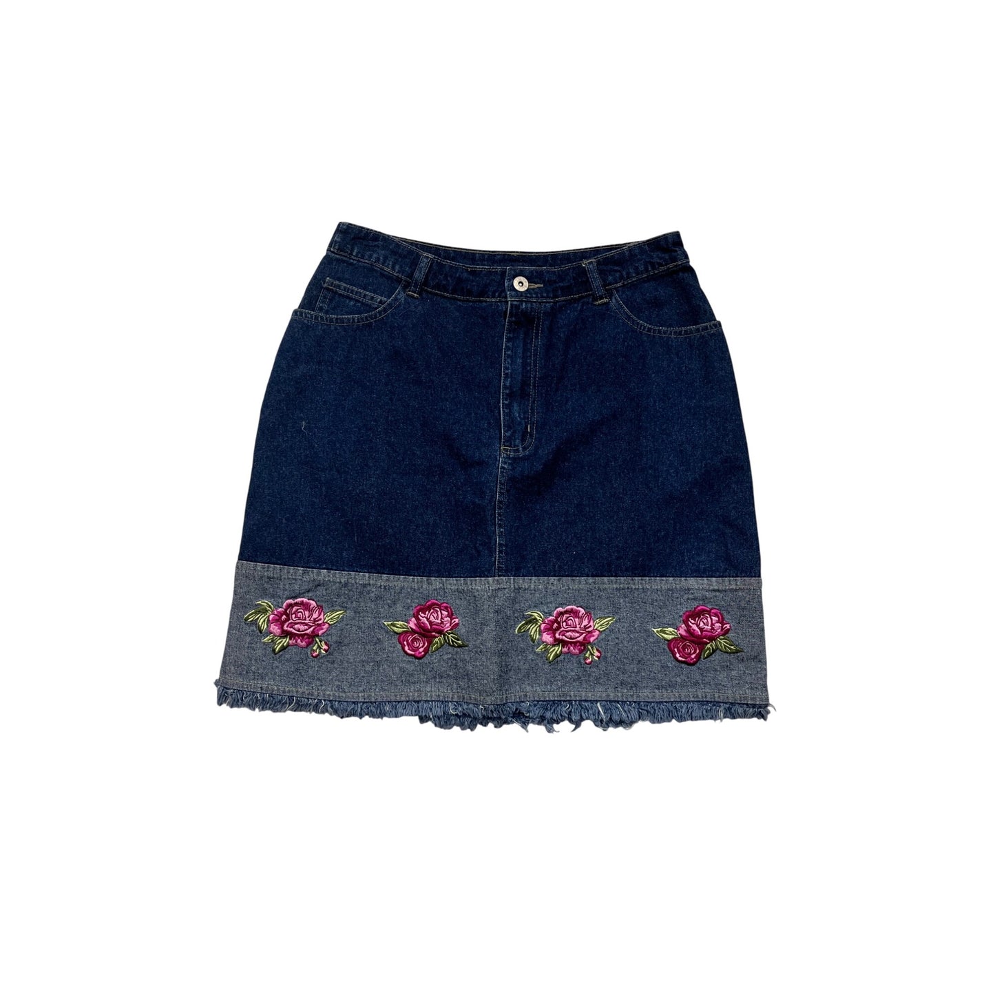 Women’s 9/10 Floral Denim Skirt #8347