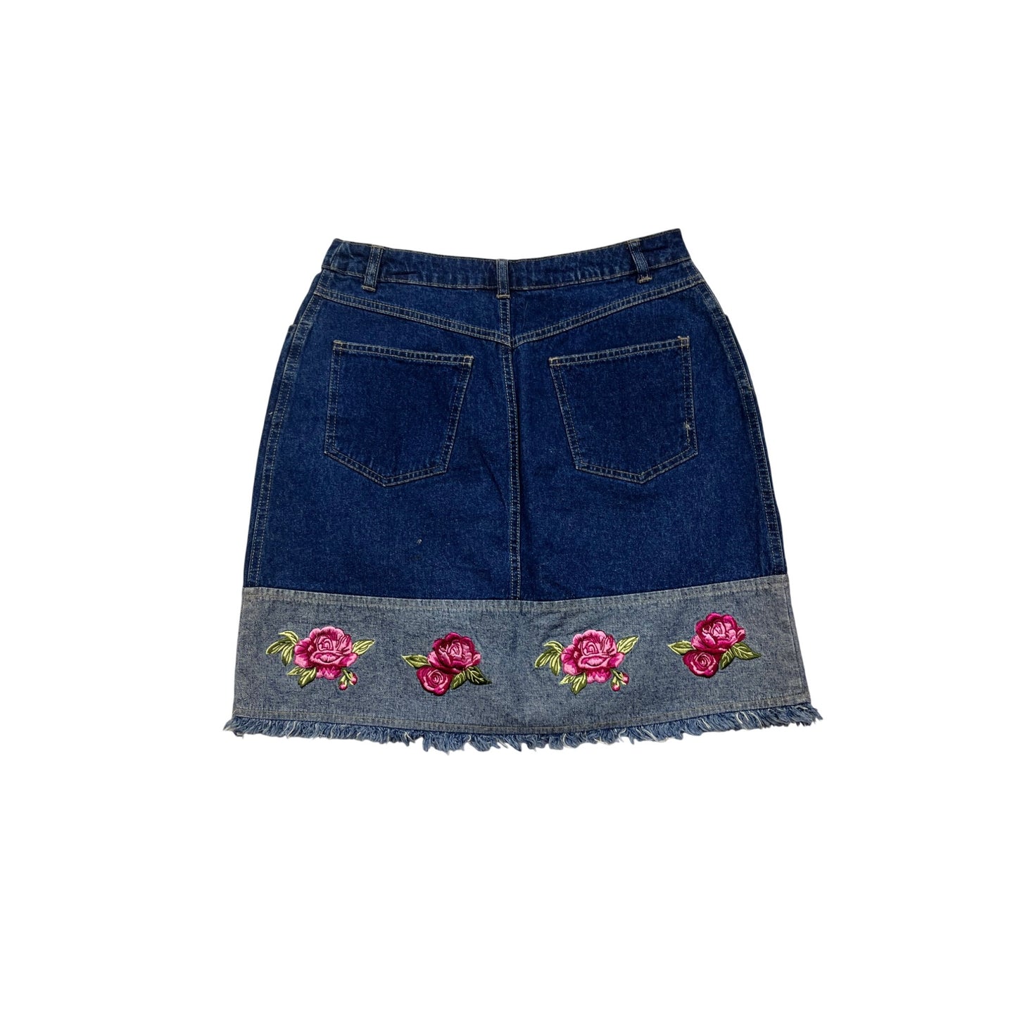 Women’s 9/10 Floral Denim Skirt #8347