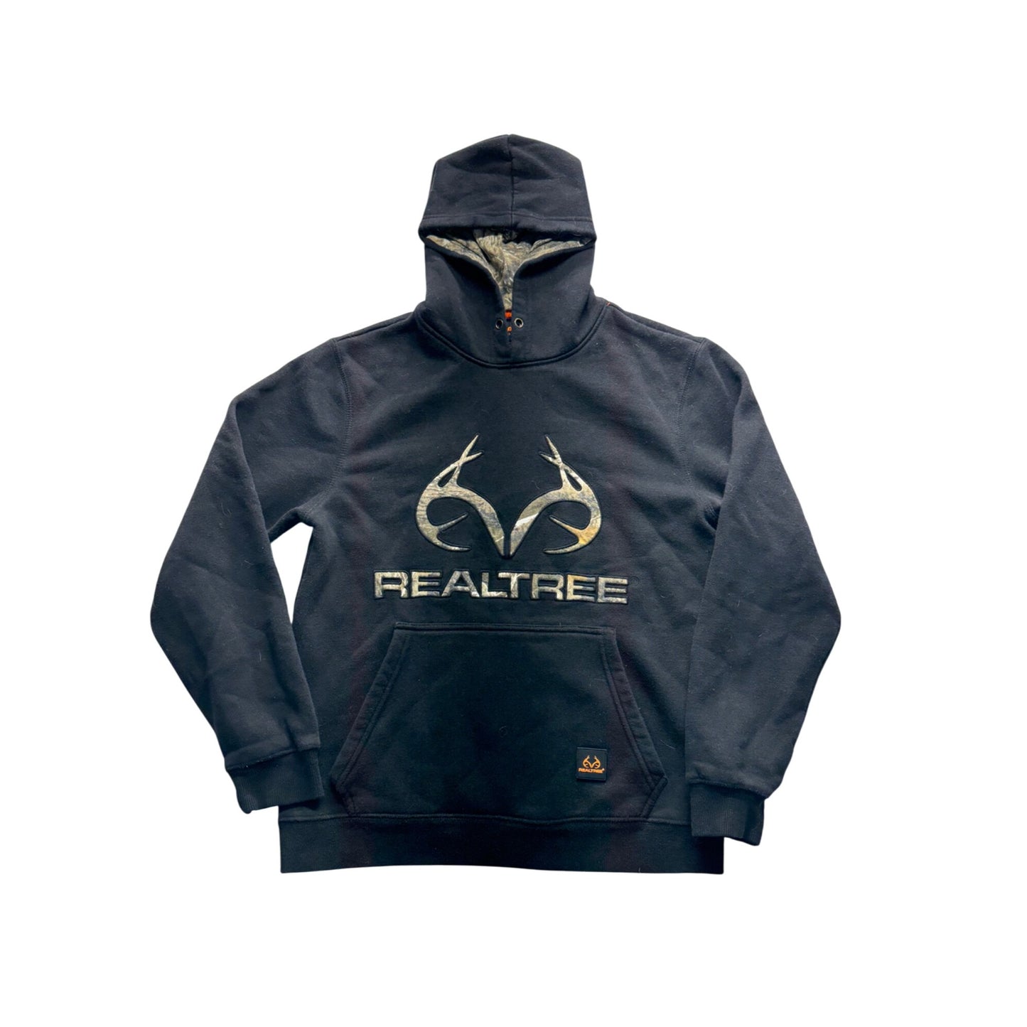 Realtree Camo Lined Black Pullover Hoodie Size M #7773
