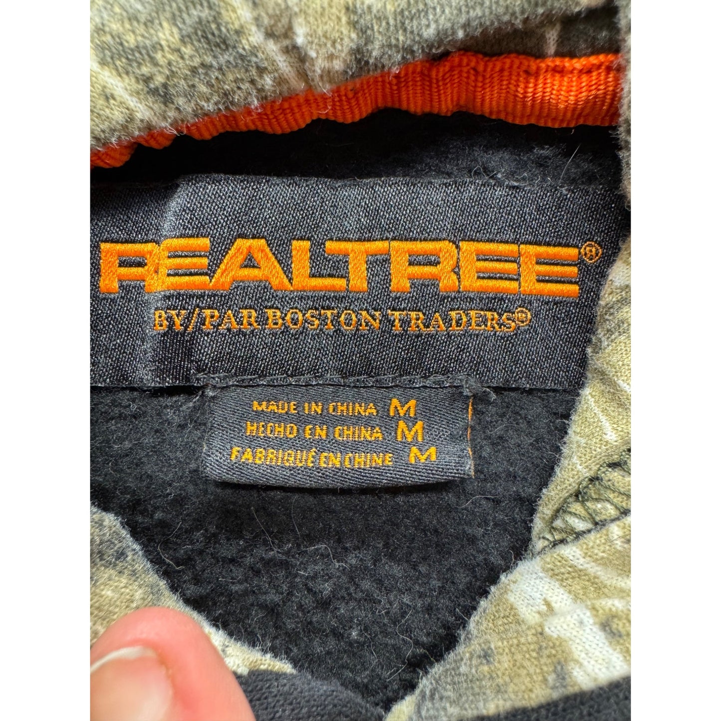 Realtree Camo Lined Black Pullover Hoodie Size M #7773