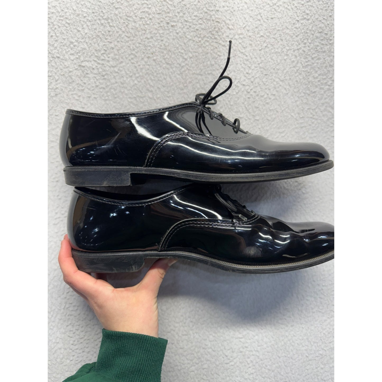 Mens Black Patent Leather Dress Shoes#5985