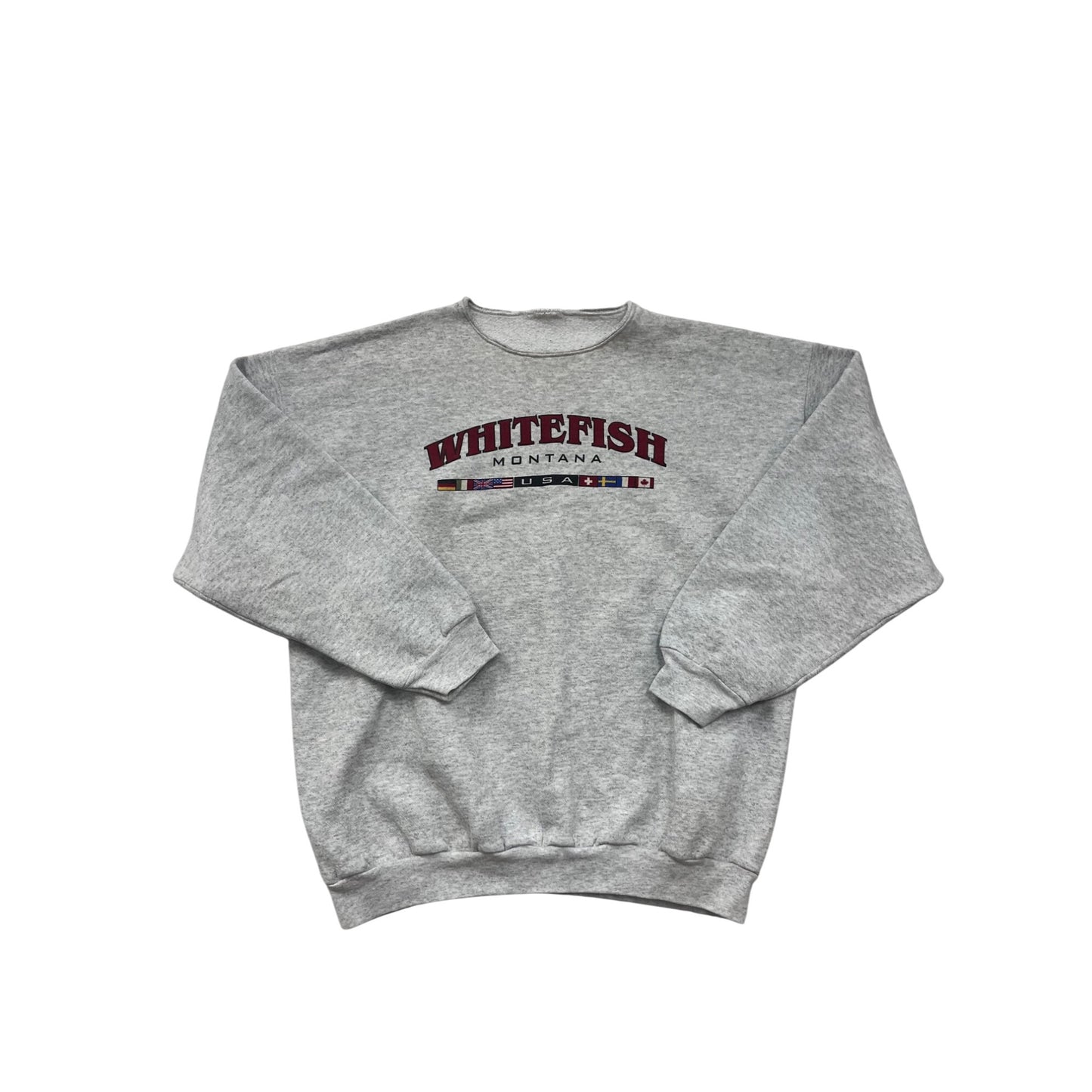 Whitefish Montana Gray Crewneck Sweatshirt Mens XL #8194