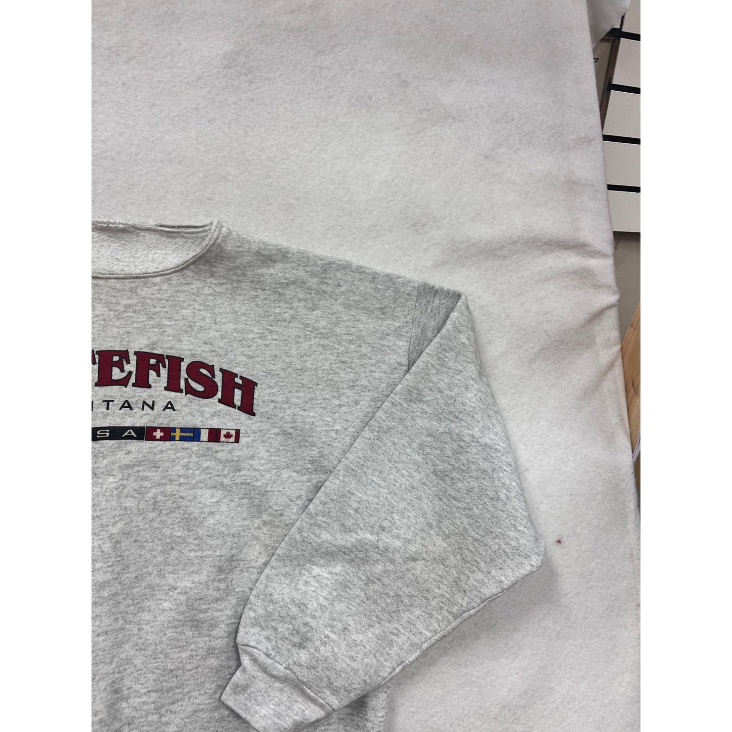 Whitefish Montana Gray Crewneck Sweatshirt Mens XL #8194