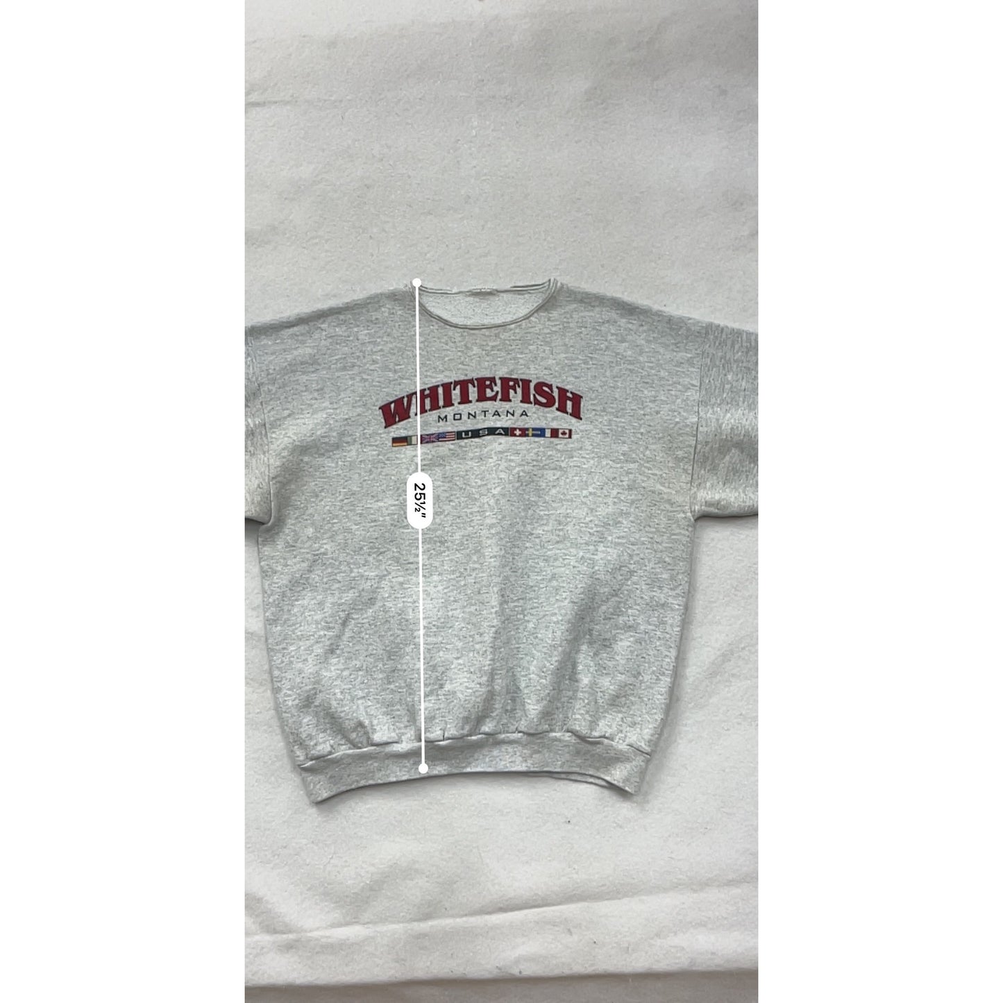 Whitefish Montana Gray Crewneck Sweatshirt Mens XL #8194