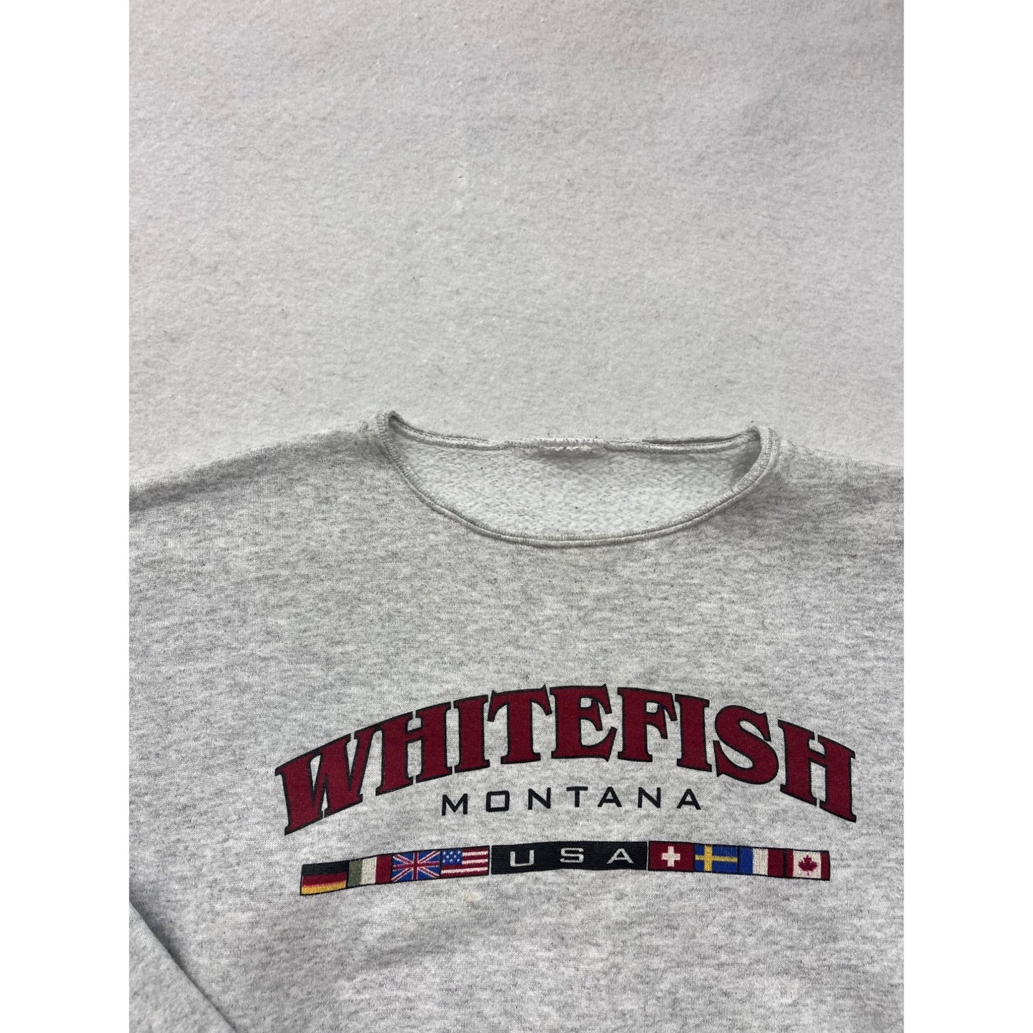 Whitefish Montana Gray Crewneck Sweatshirt Mens XL #8194