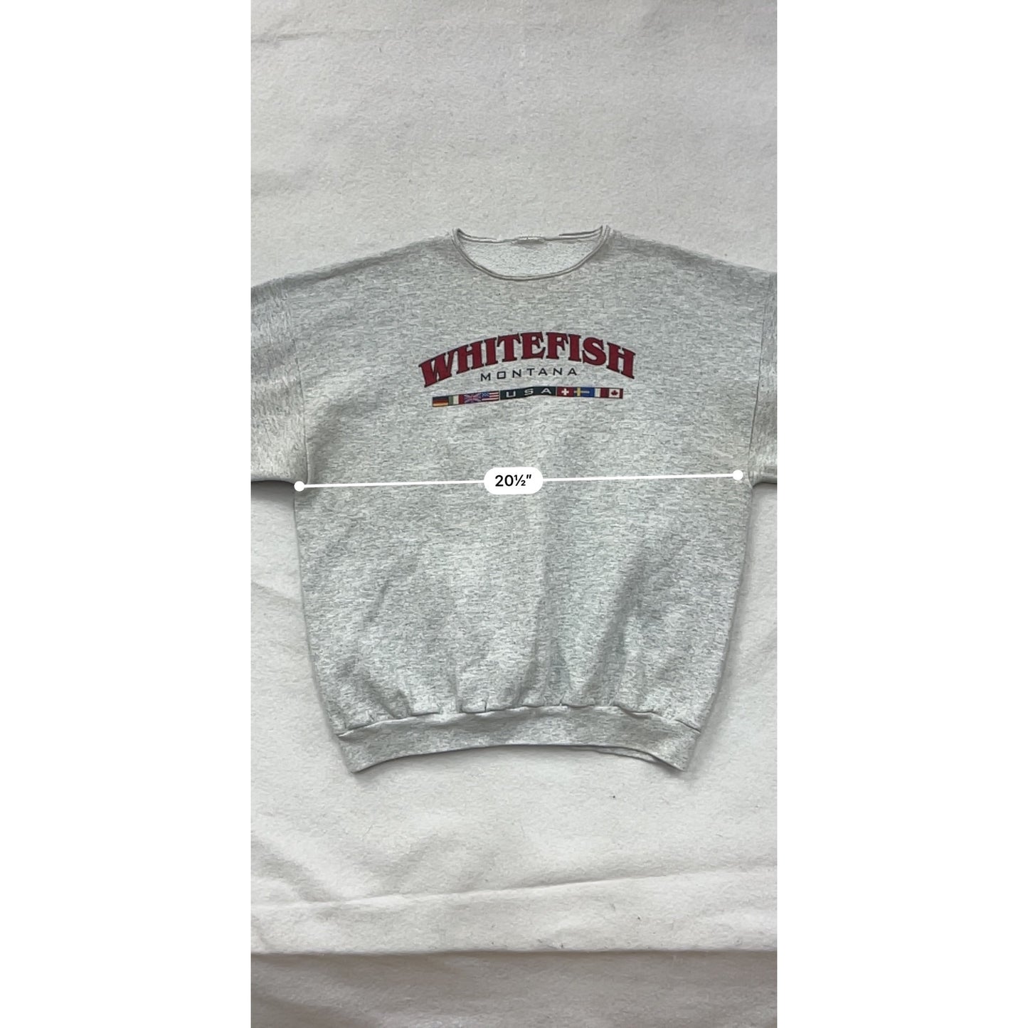 Whitefish Montana Gray Crewneck Sweatshirt Mens XL #8194
