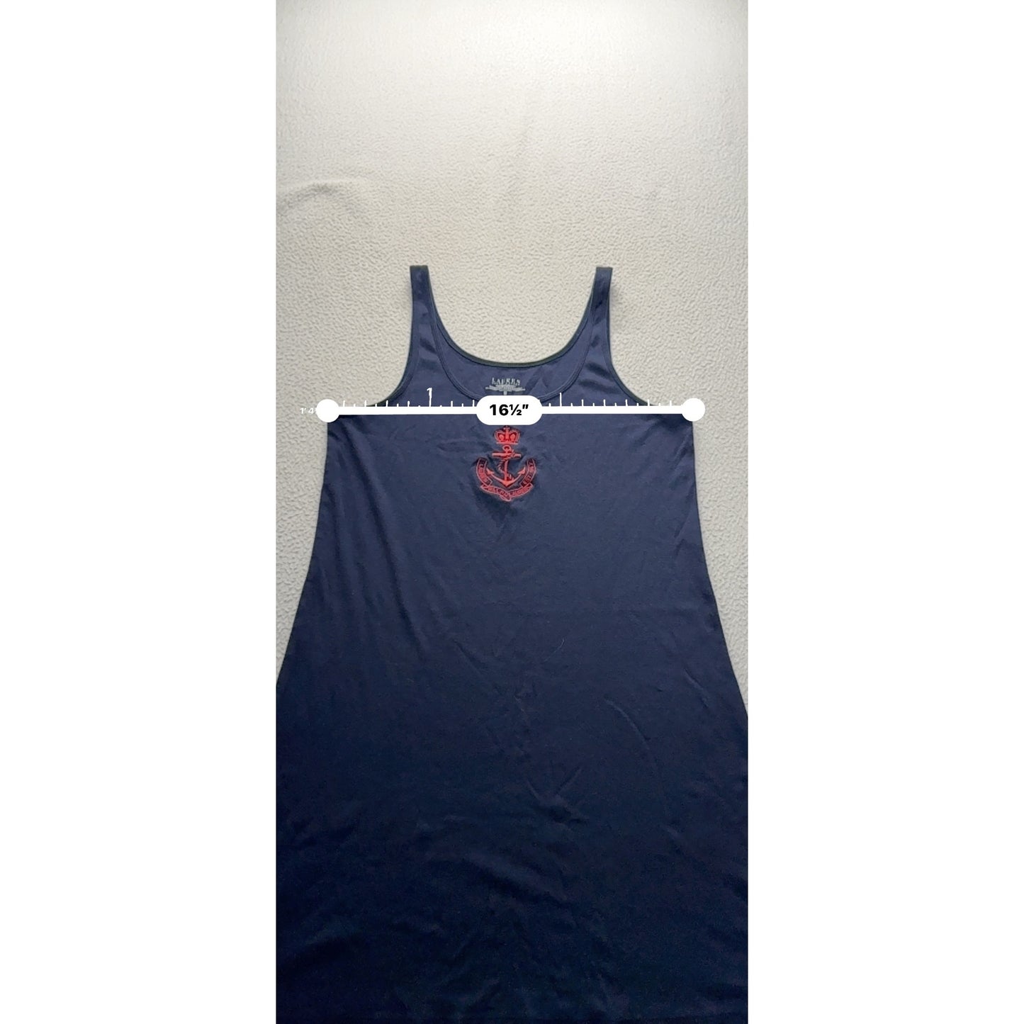 Ralph Lauren Navy Nautical Embroidered Tank Top Sleeveless Shirt #9552