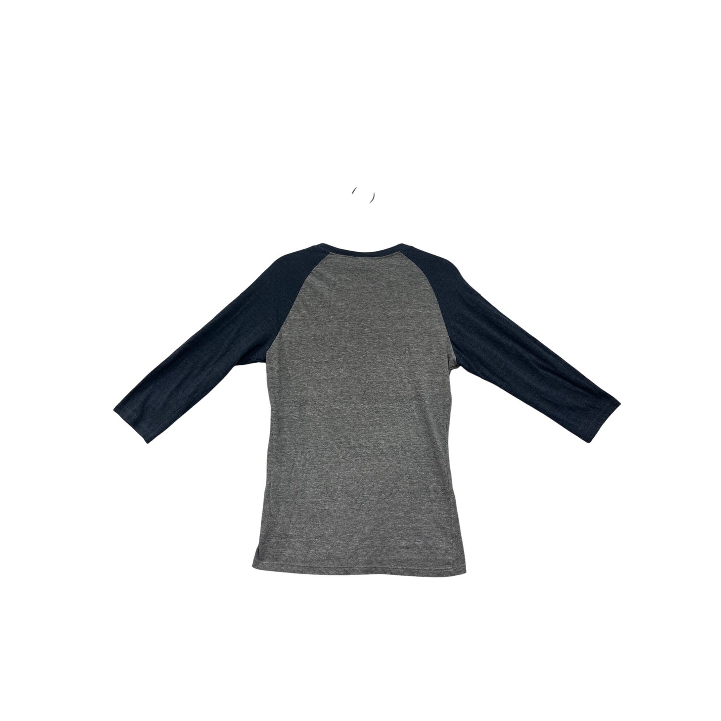 Minnesota Twins Womens Raglan 3/4 Sleeve Baseball Tee Large Gray & Navy #6807