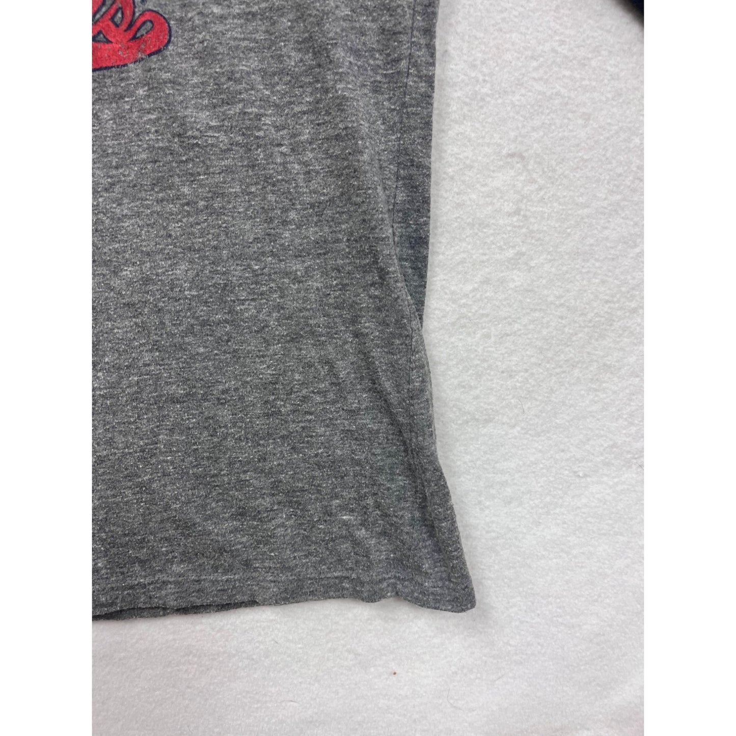 Minnesota Twins Womens Raglan 3/4 Sleeve Baseball Tee Large Gray & Navy #6807