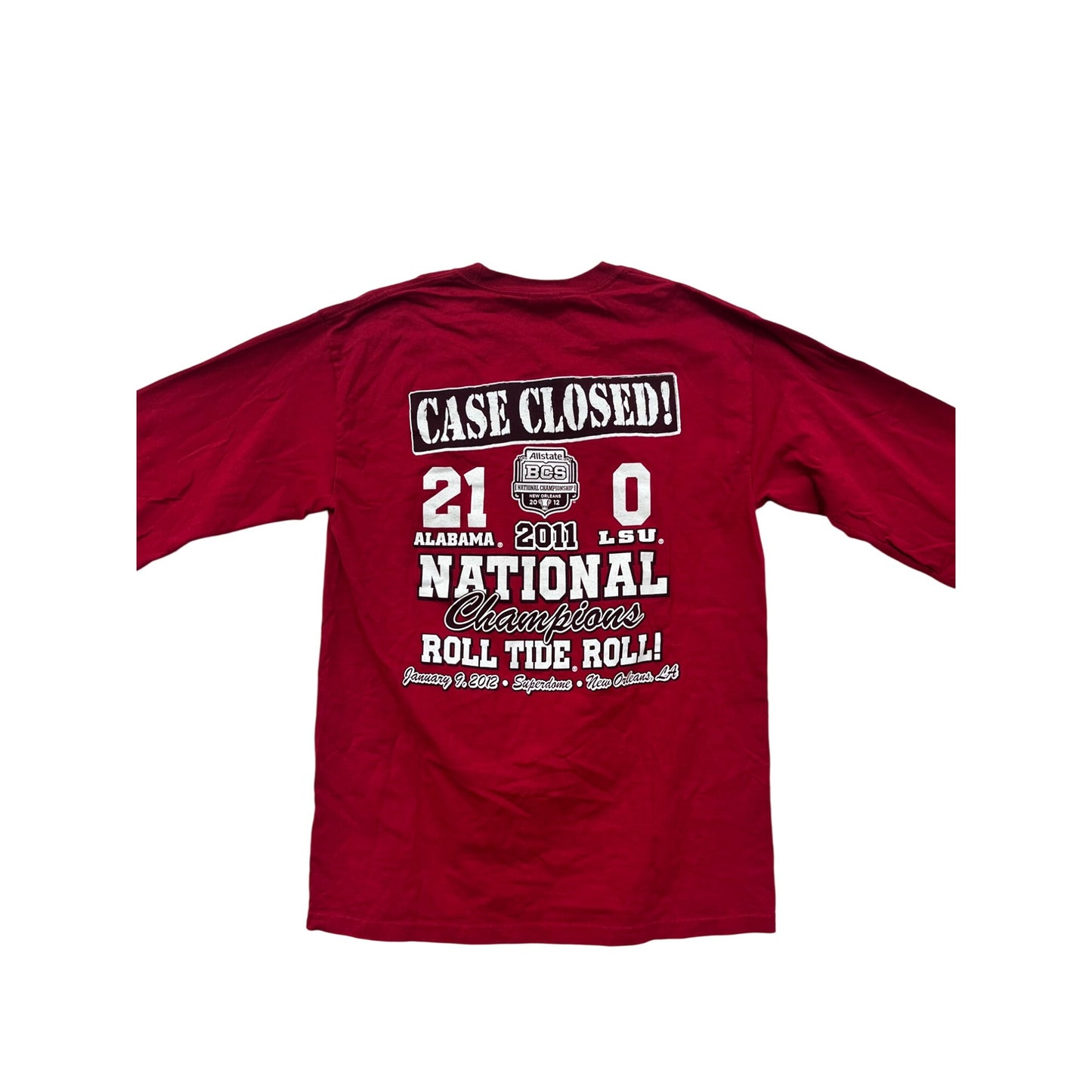 Alabama Crimson Tide "Sweet Revenge" 2011 National Champions Mens Medium Long Sleeve Shirt #6814