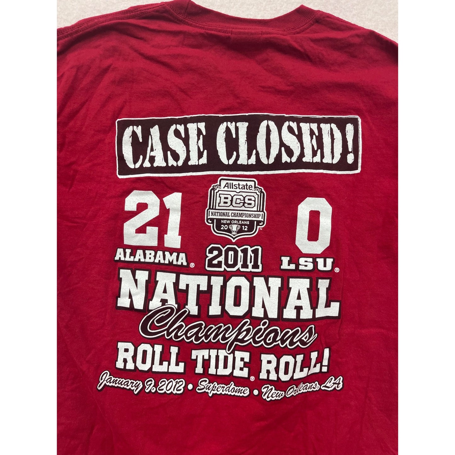 Alabama Crimson Tide "Sweet Revenge" 2011 National Champions Mens Medium Long Sleeve Shirt #6814