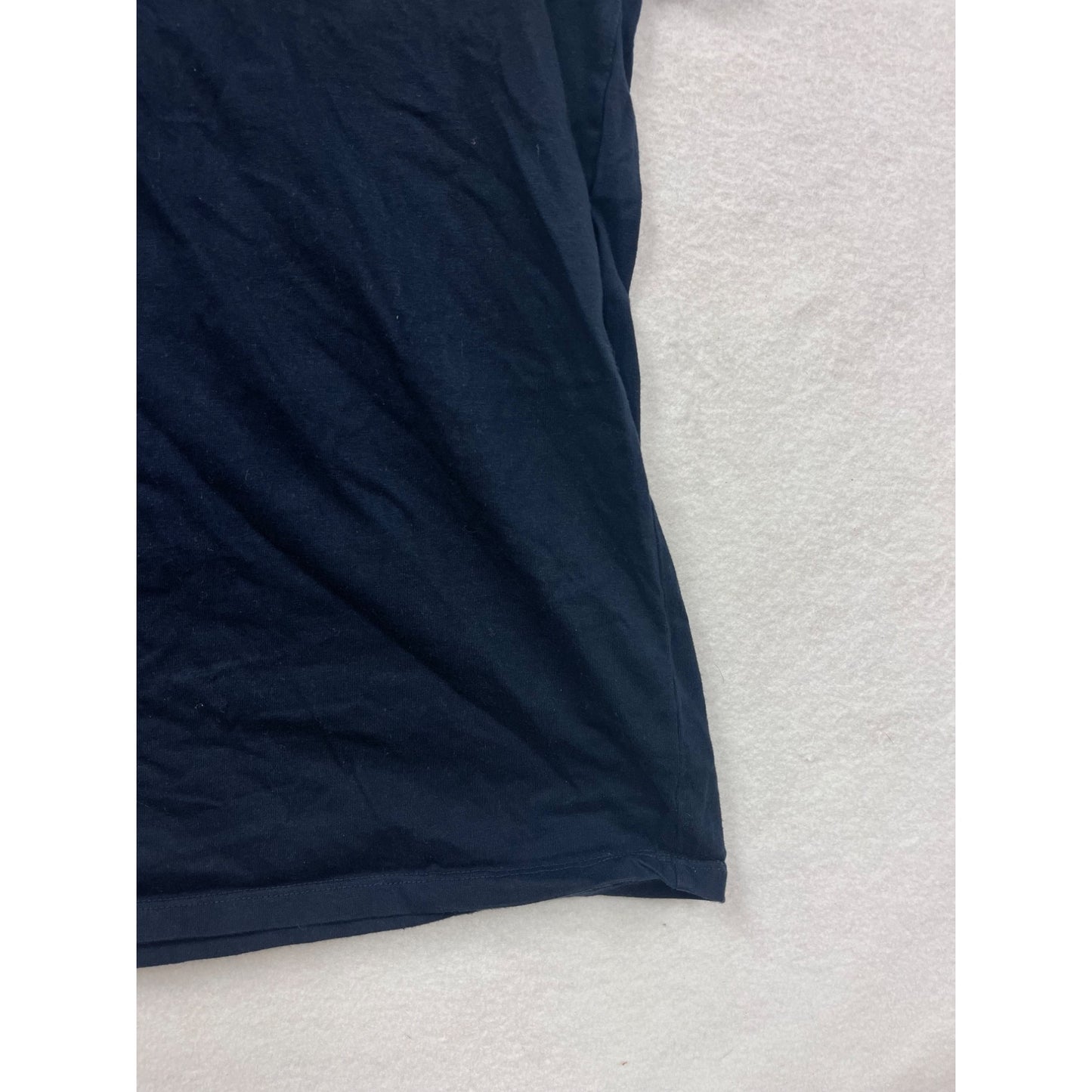 Tommy Hilfiger Mens Medium Navy T-Shirt With Red Collar Trim & Logo Embroidery #6816