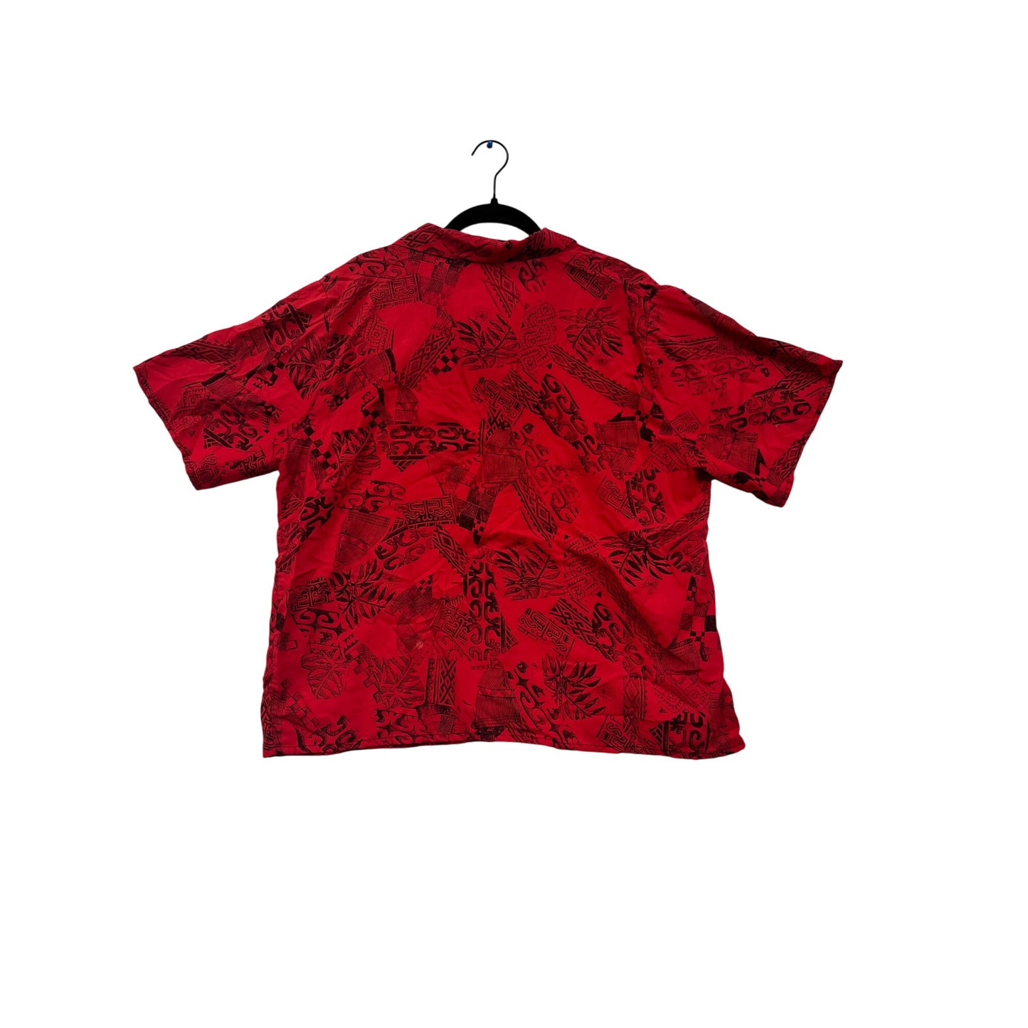 Men’s Vintage Prairie Rose Red Hawaiian Button-Up Shirt #2914