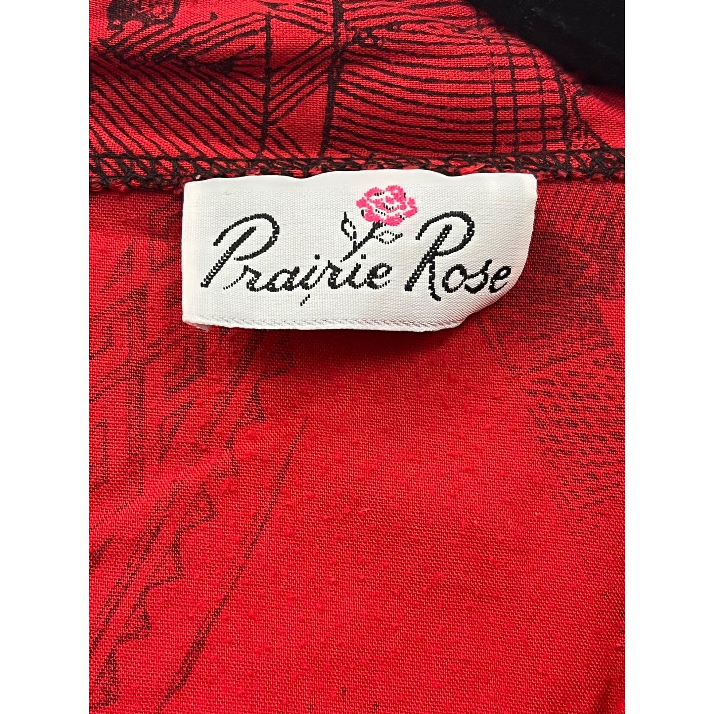 Men’s Vintage Prairie Rose Red Hawaiian Button-Up Shirt #2914