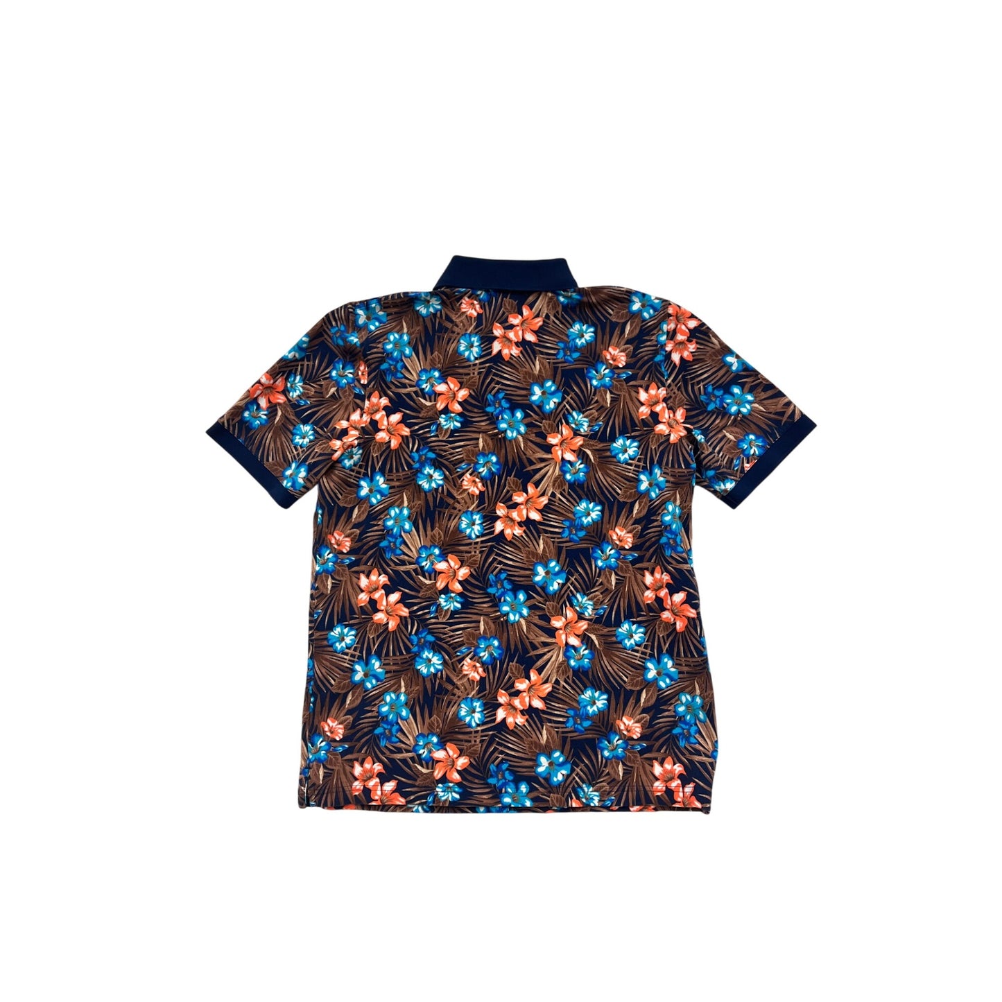 Mens Lands End Traditional Fit Floral Polo Shirt Medium #6948