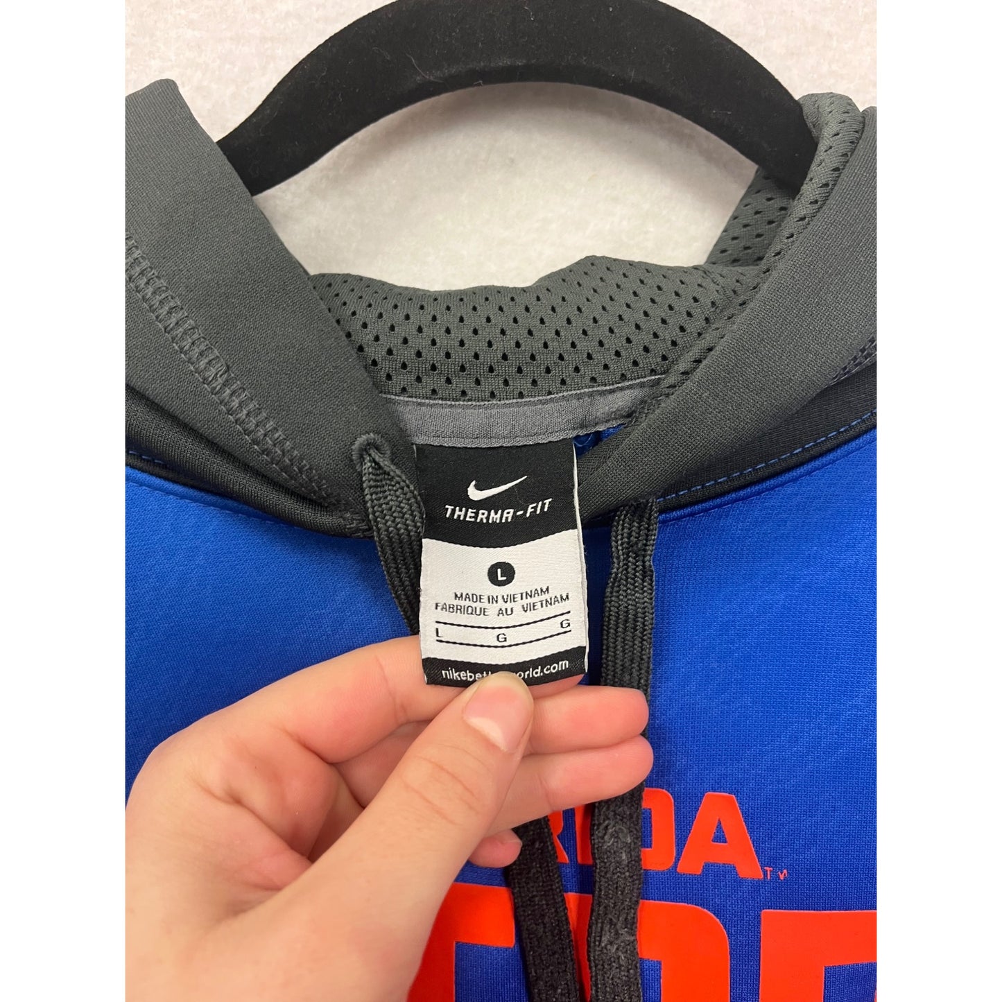 Nike Florida Gators Therma-Fit Blue & Black Hooded Sweatshirt Mens L #8090