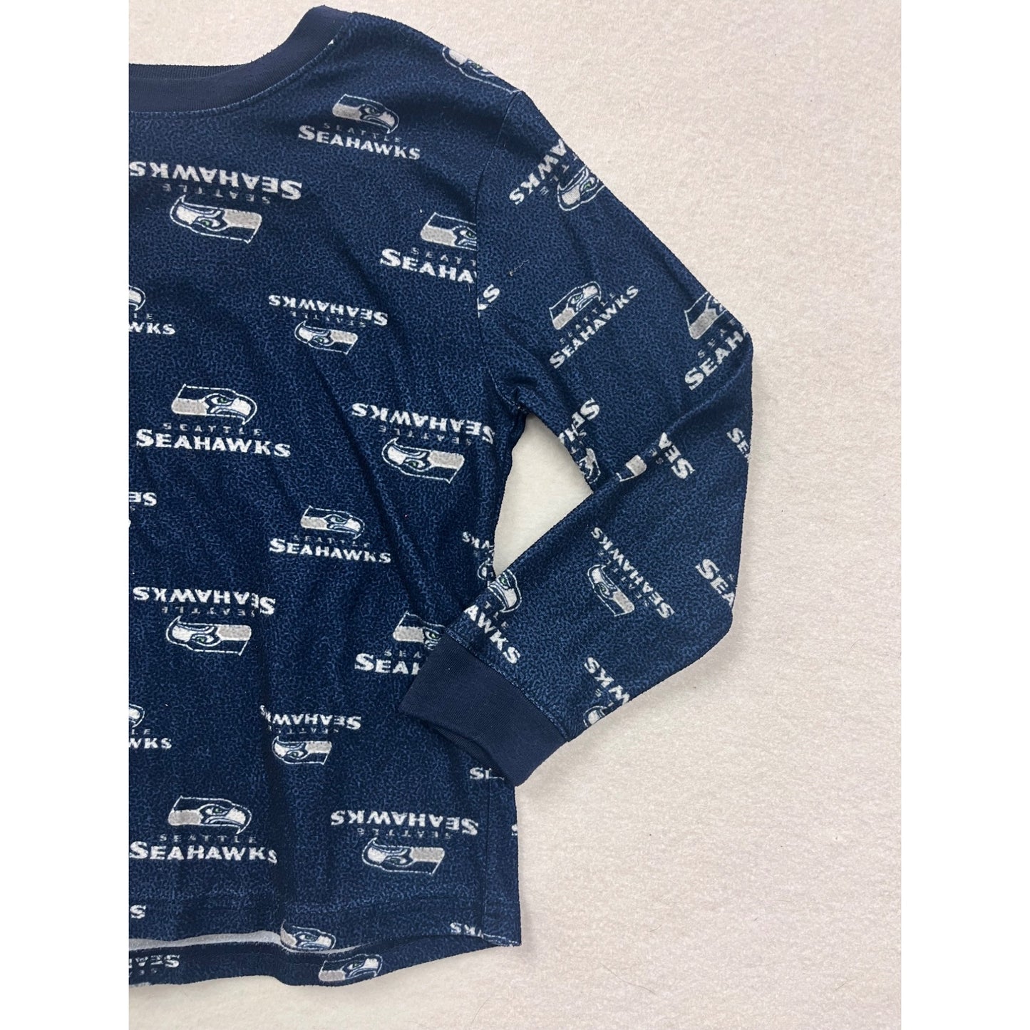 NFL Team Apparel Kids Seahawks Pajama Set Boys Size 7 Long Sleeve & Pants #6507