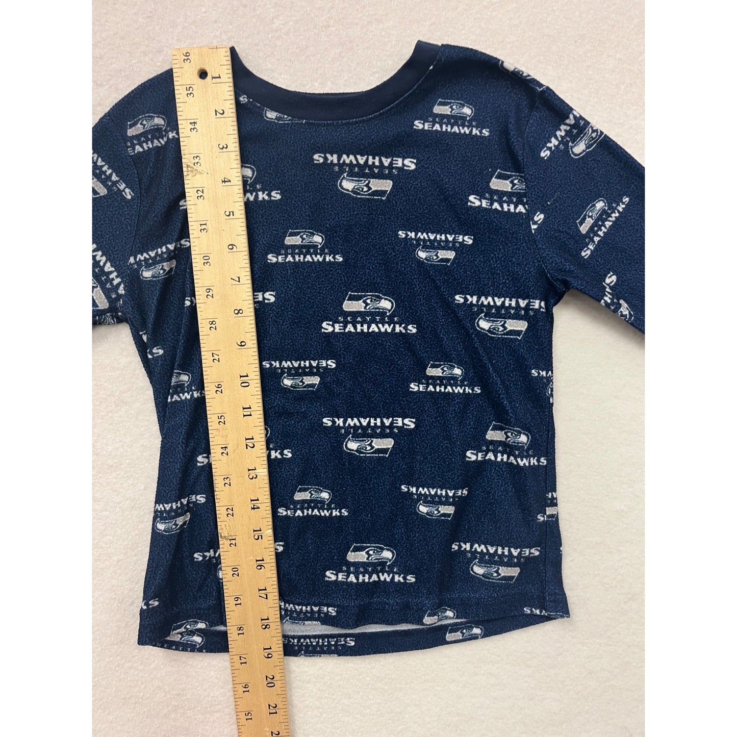 NFL Team Apparel Kids Seahawks Pajama Set Boys Size 7 Long Sleeve & Pants #6507