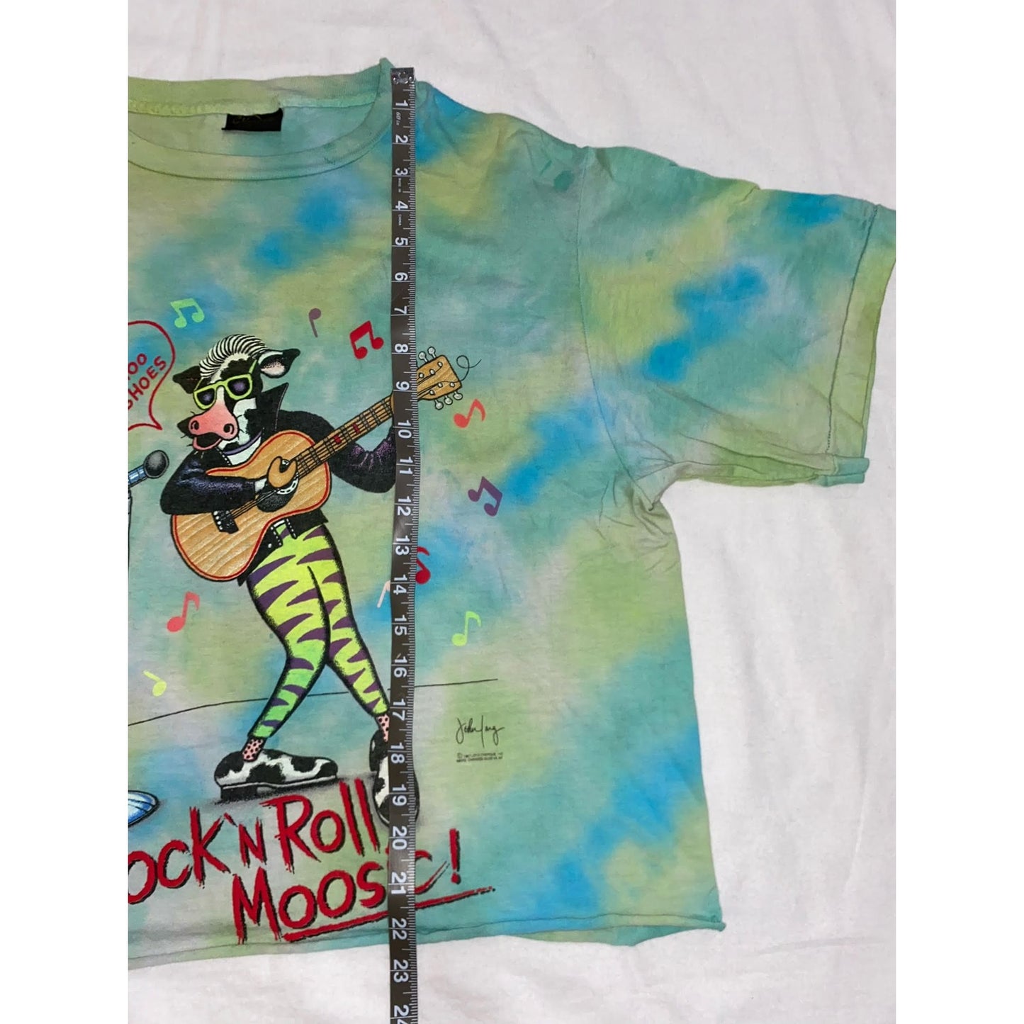 Vintage Rock n Roll Cow Crop Tee