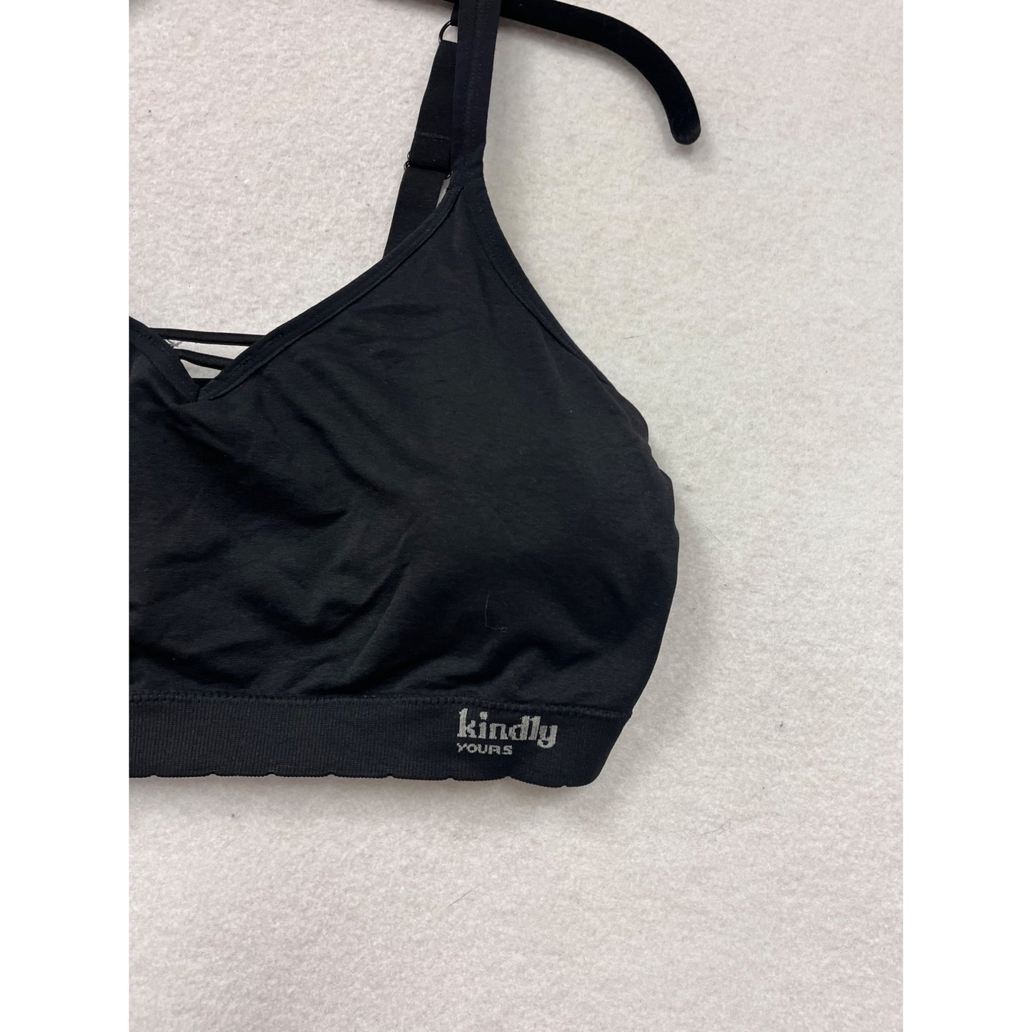 Kindly Womens Black 2XL Sports Bra With Adjustable Straps & Criss-Cross Detail #8031