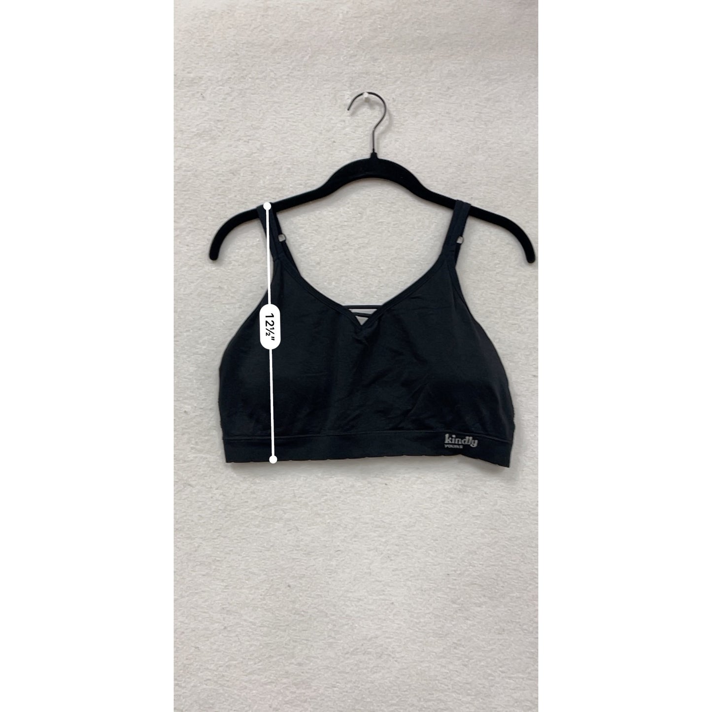 Kindly Womens Black 2XL Sports Bra With Adjustable Straps & Criss-Cross Detail #8031