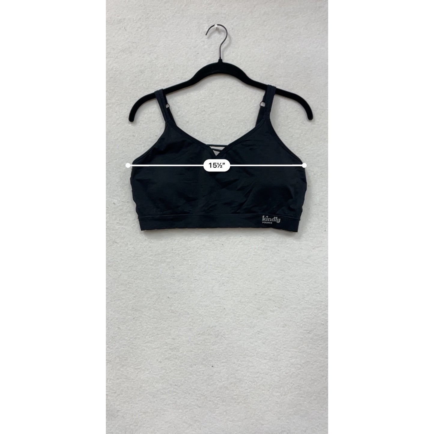 Kindly Womens Black 2XL Sports Bra With Adjustable Straps & Criss-Cross Detail #8031