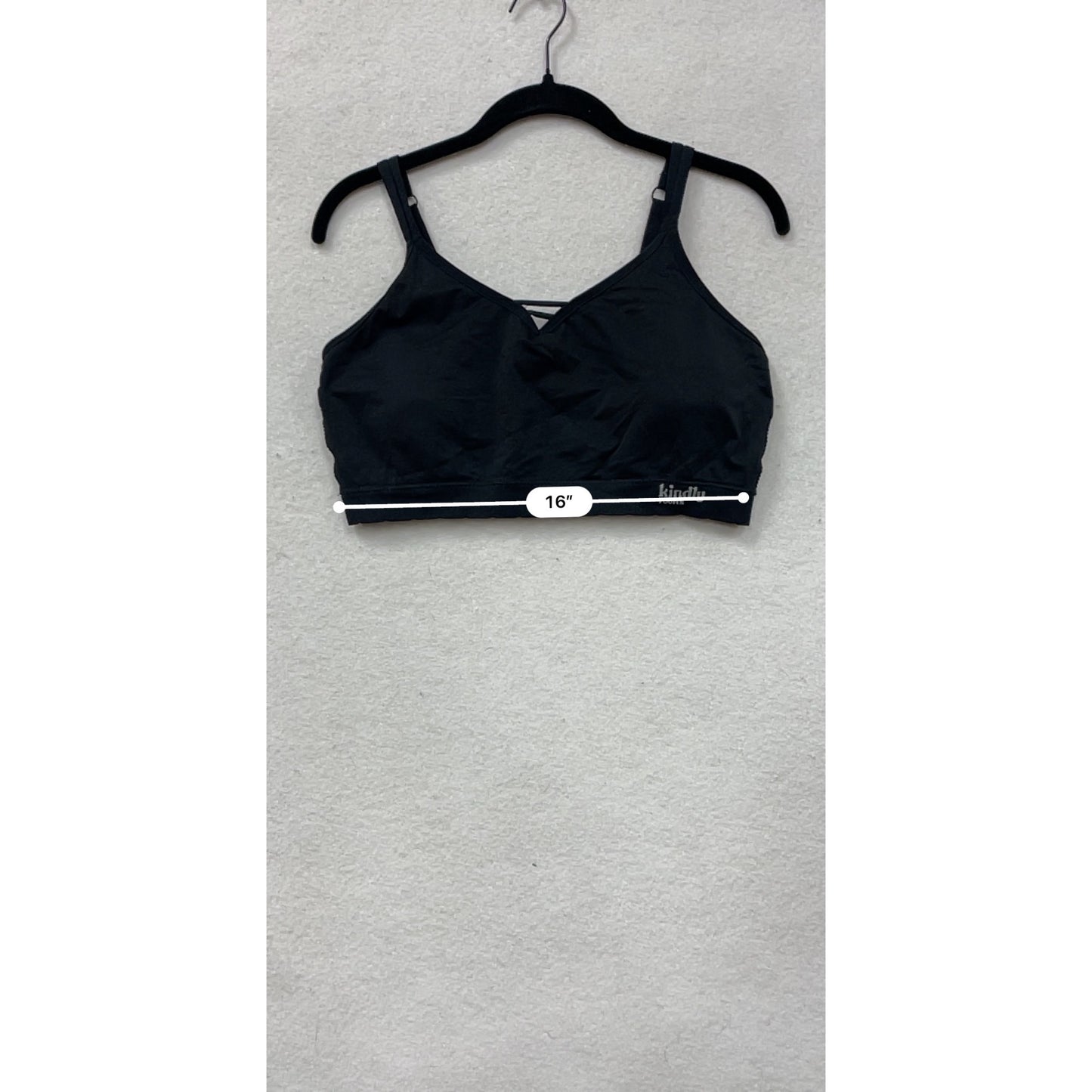 Kindly Womens Black 2XL Sports Bra With Adjustable Straps & Criss-Cross Detail #8031
