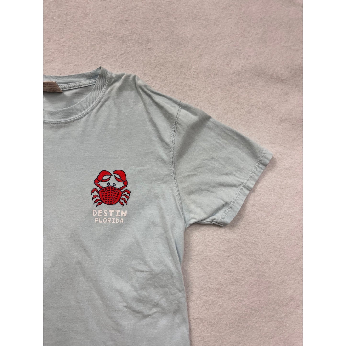 Comfort Colors Mens Medium Blue "Gettin Crabby" Destin Florida T-Shirt #8114