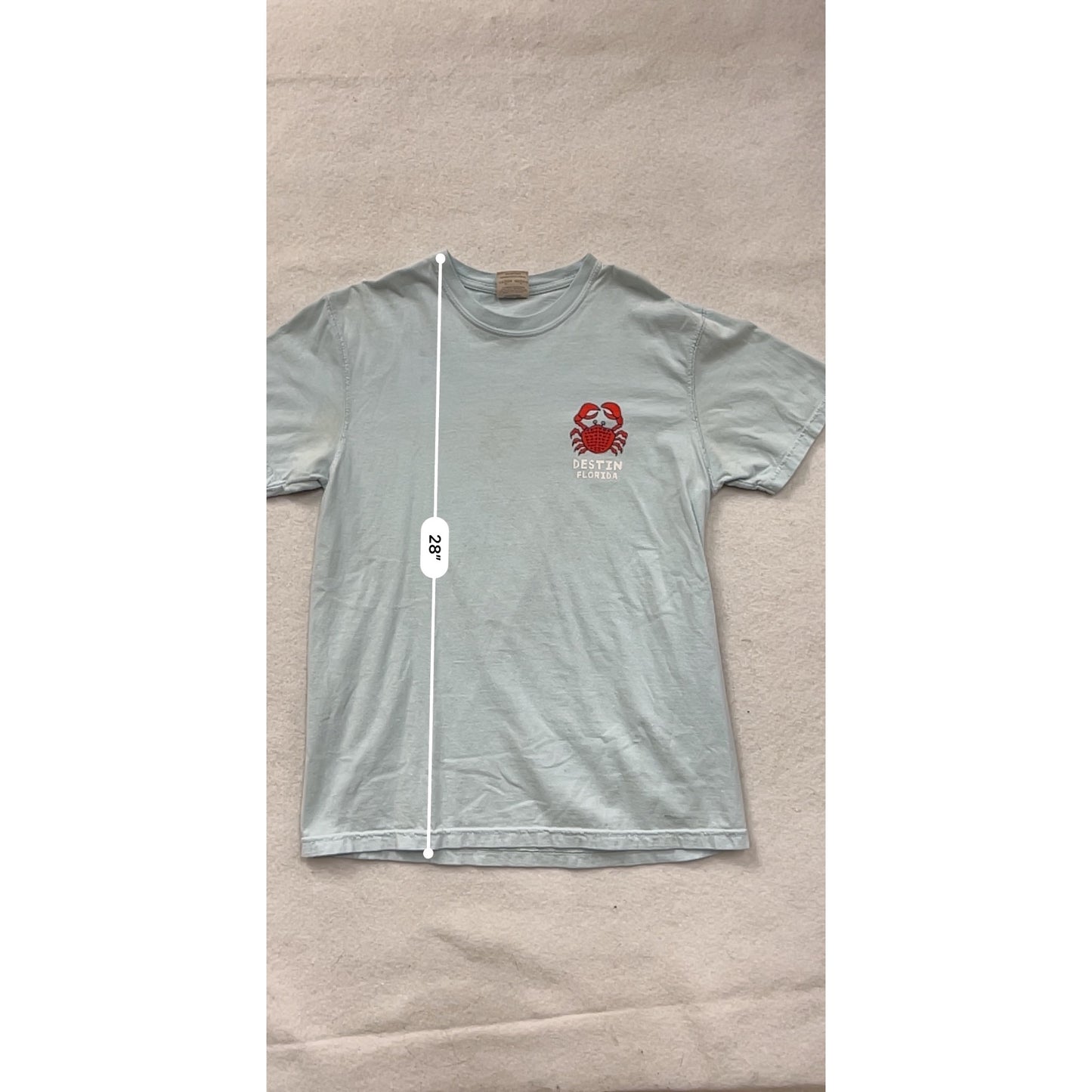 Comfort Colors Mens Medium Blue "Gettin Crabby" Destin Florida T-Shirt #8114