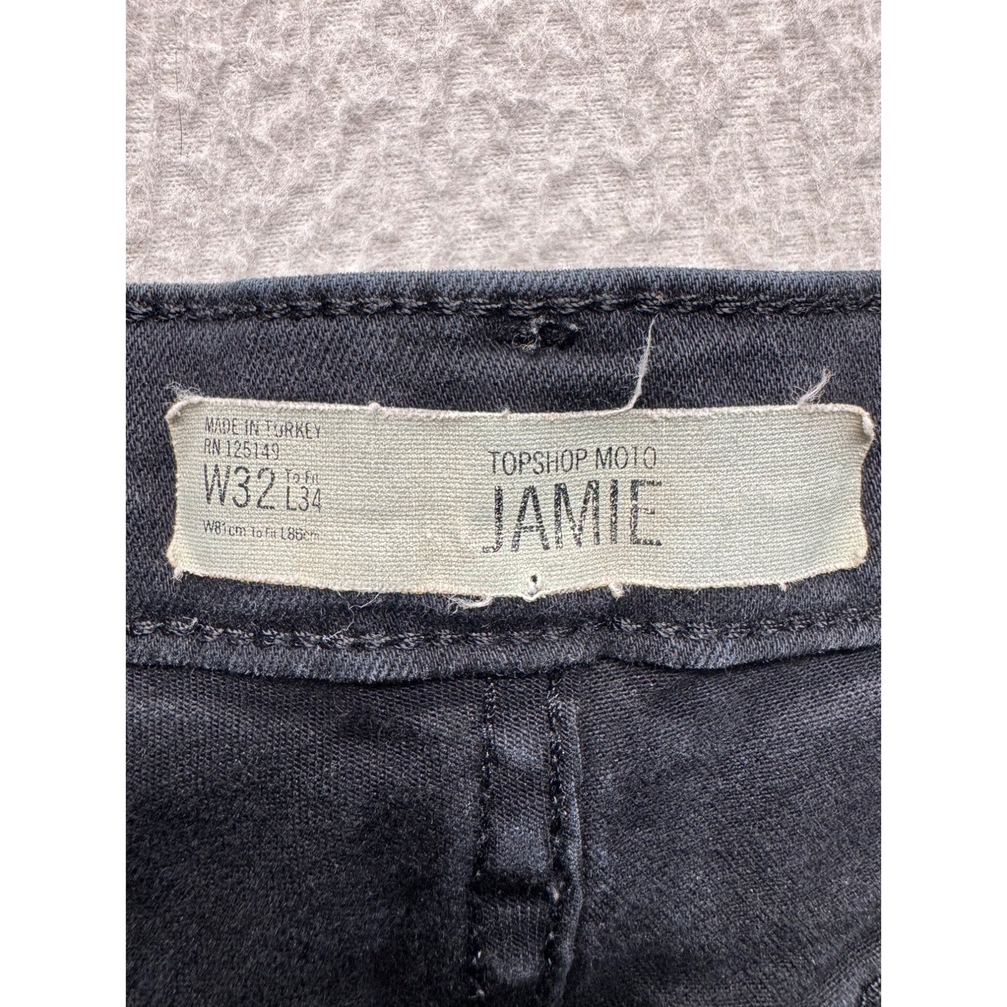 Topshop Moto Jamie Skinny Jeans W32 L34 Black Denim #7934